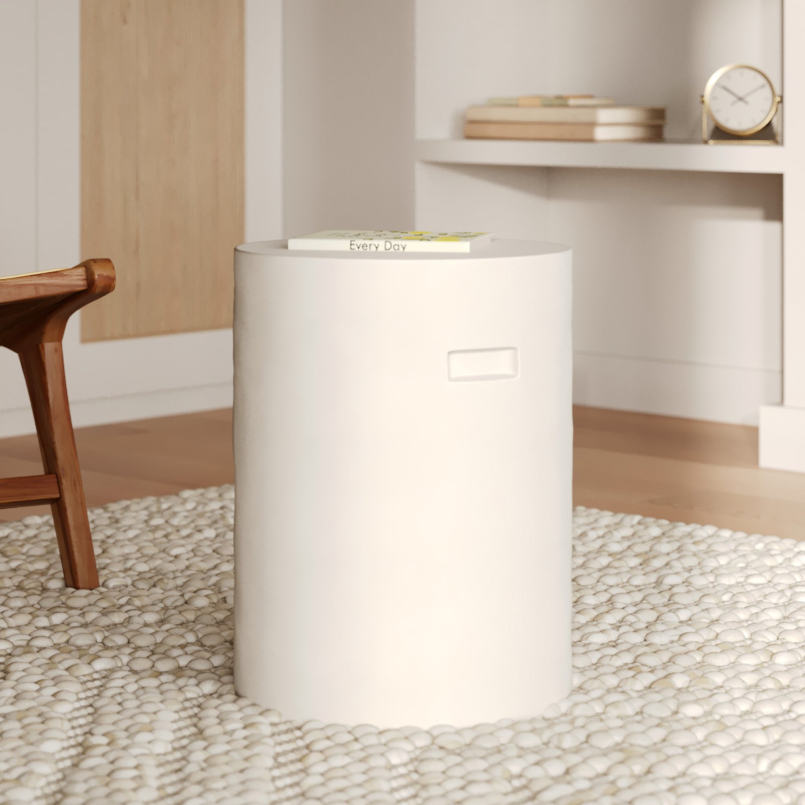 petite table basse ronde blanche santorini en beton