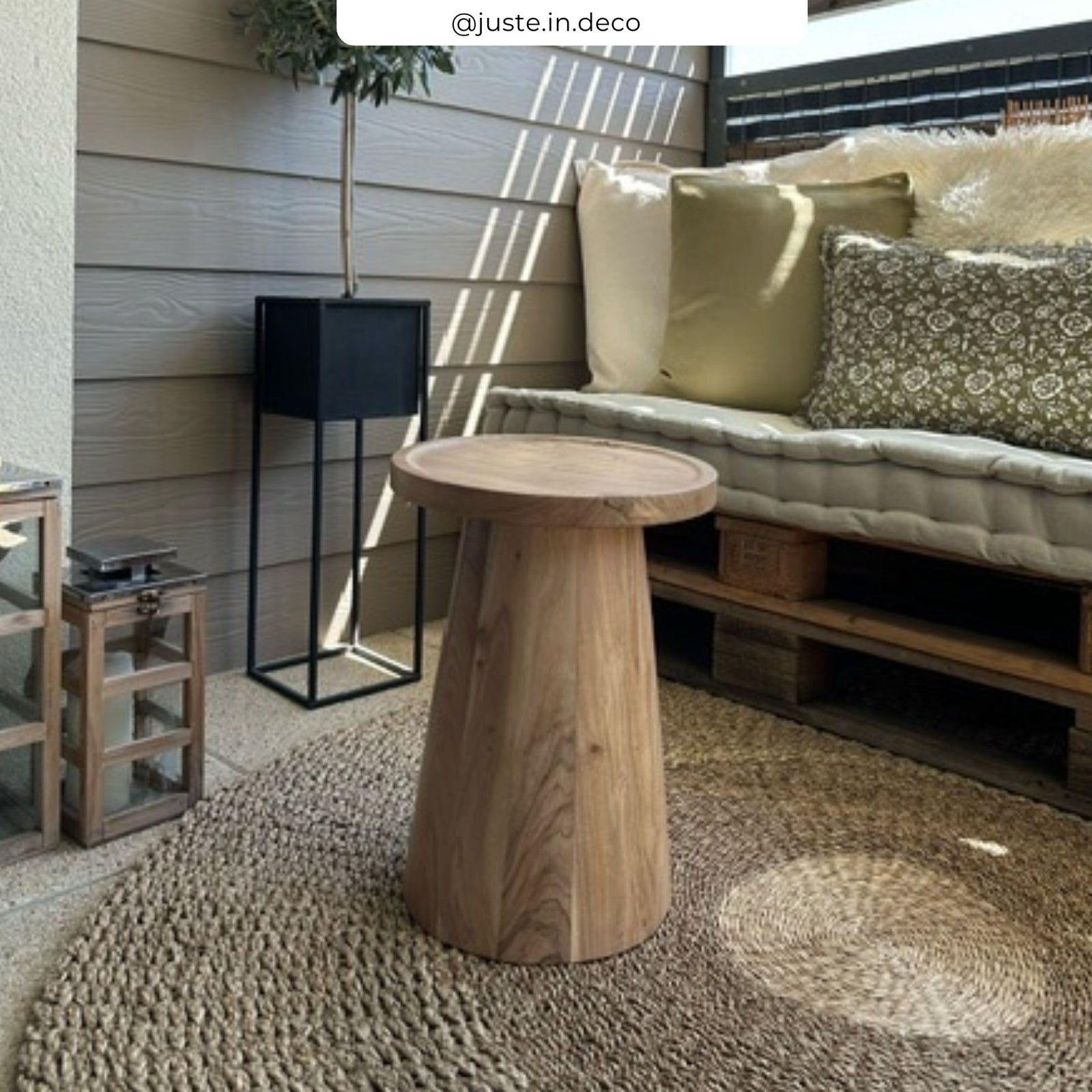 petite table bois massif acacia ronde table appoint capucine