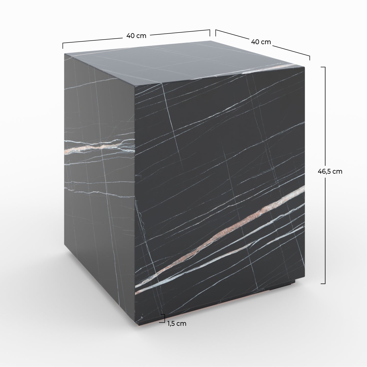 petite table noire marbre lison