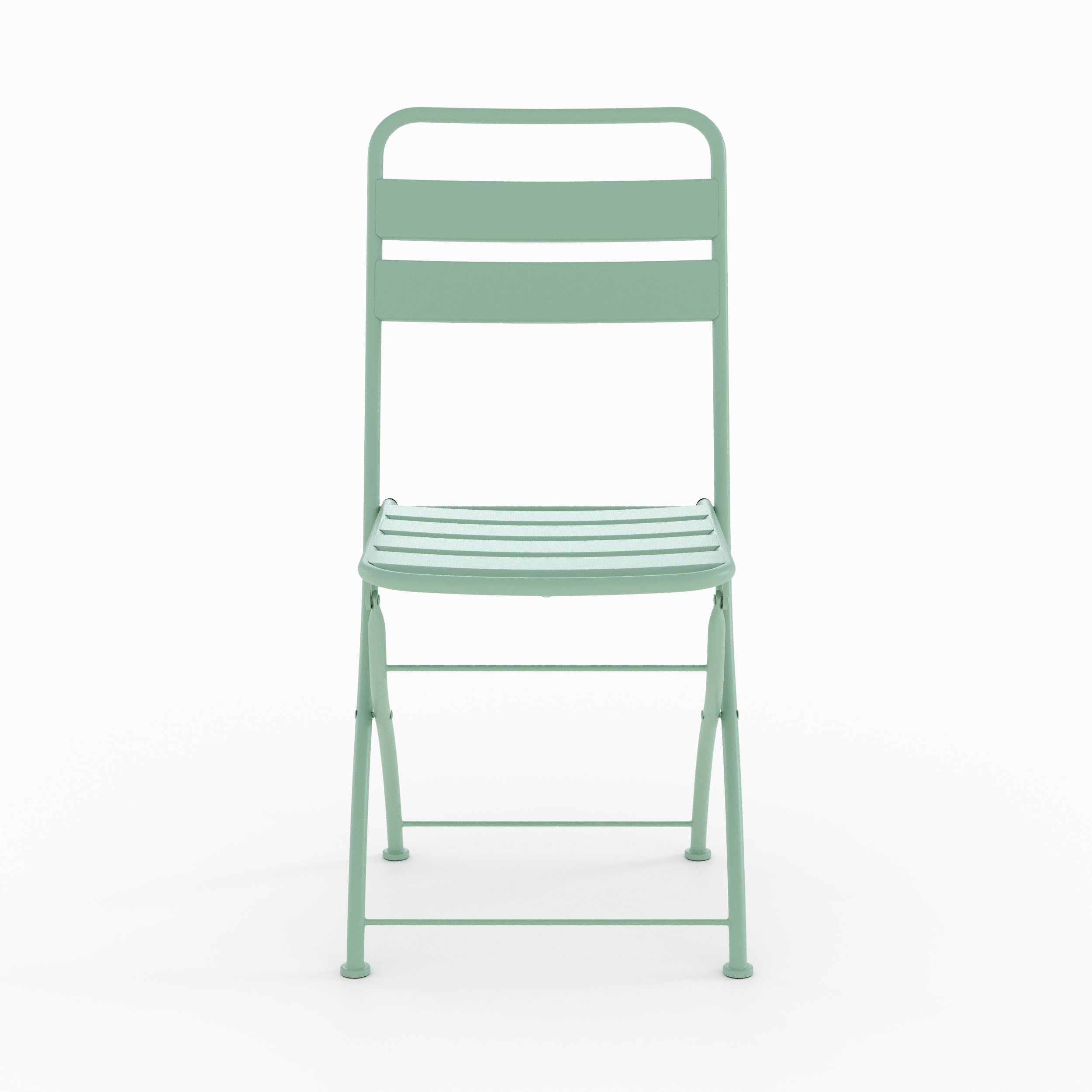 Table ronde et chaises de jardin pliantes Yumi 2 places en métal vert