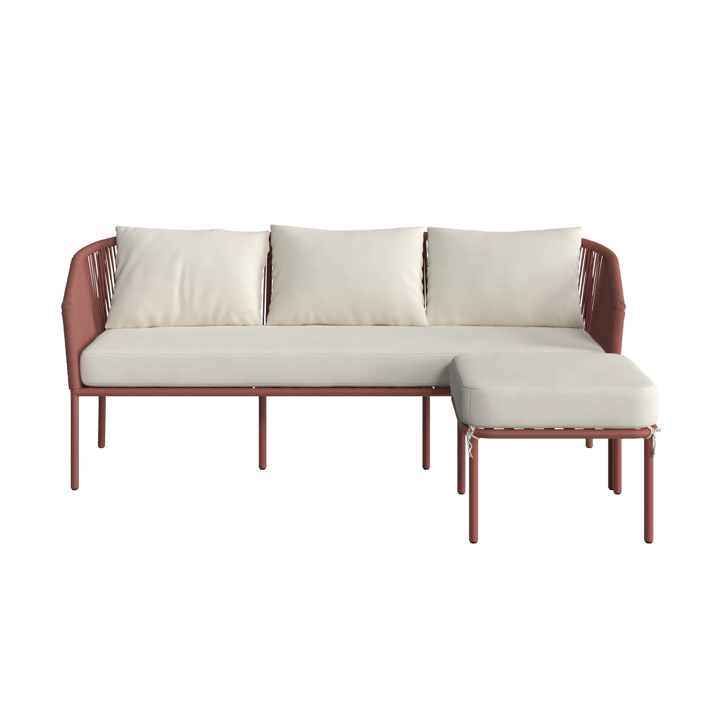 pia canape de jardin 3 places terracotta coussins blanc casse