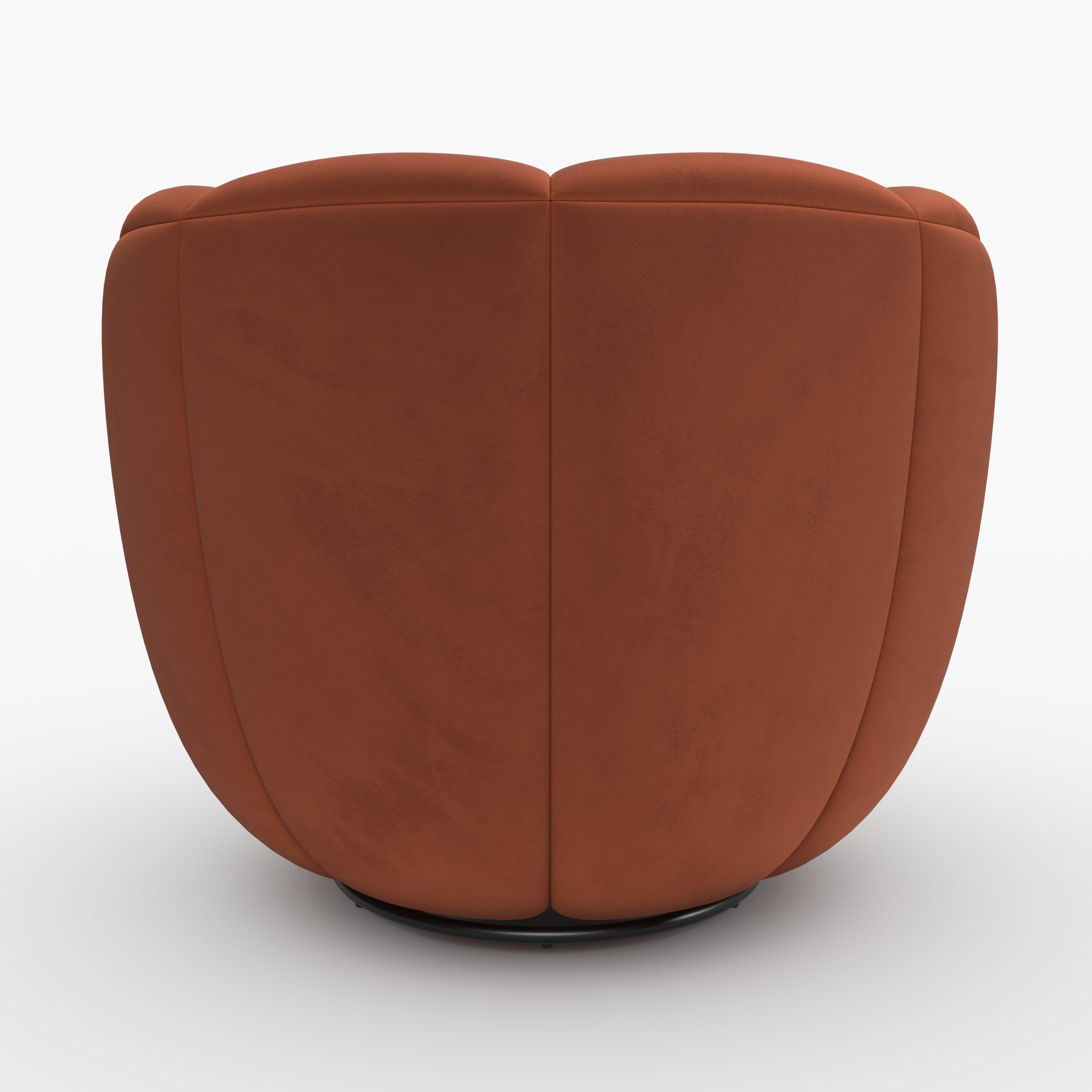 Fauteuil pivotant Ysé en velours rouge brique