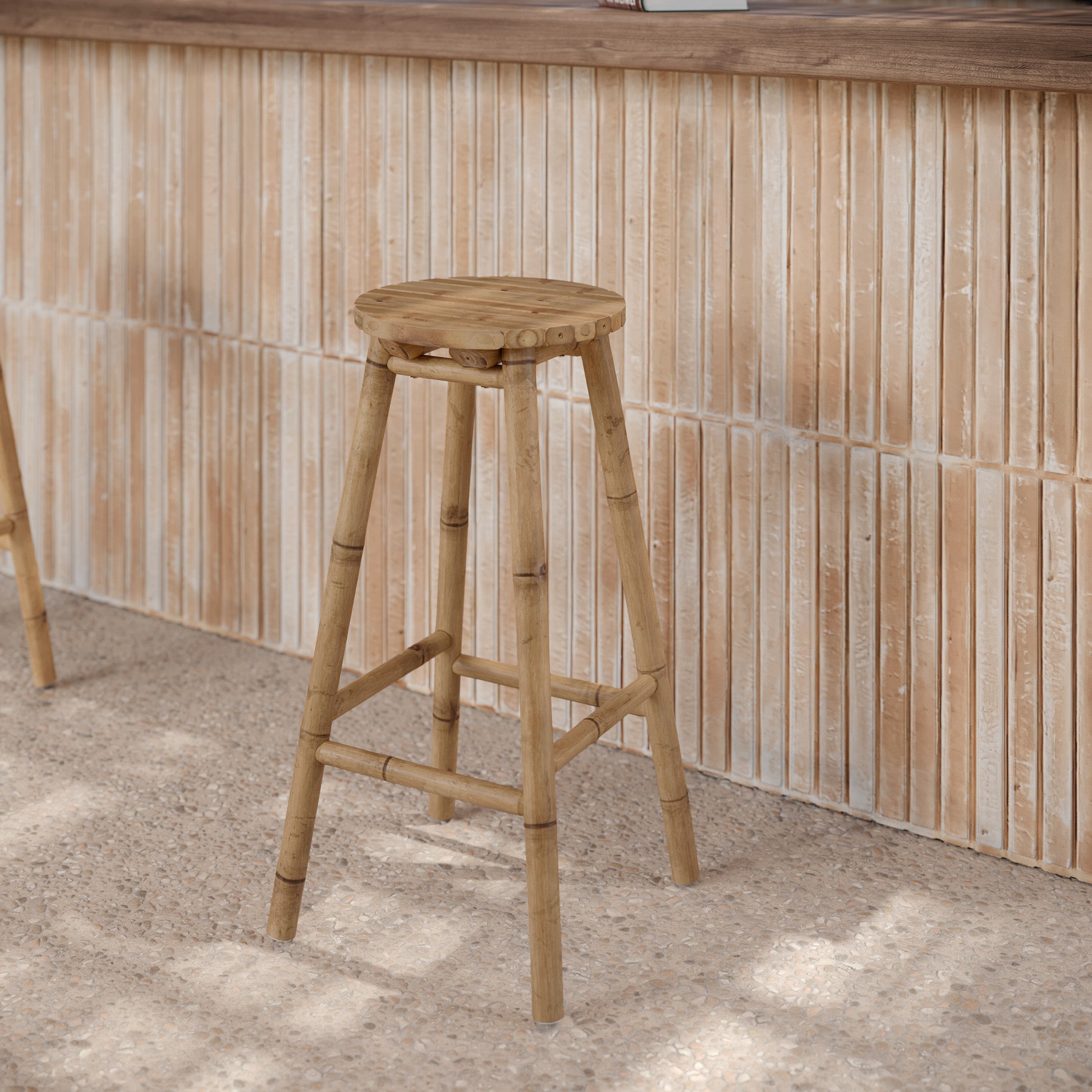 polly tabouret de bar en bambou jardin