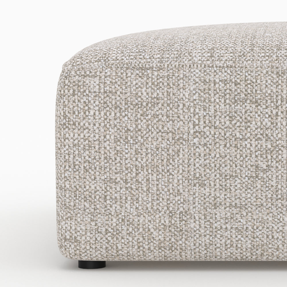 Pouf Hestia quadrato per divano modulare in tessuto beige