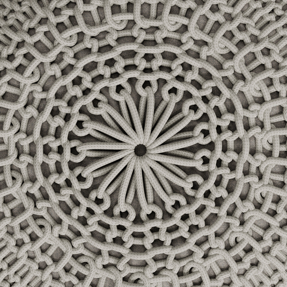 pouf elisa rond d40 cm en gris clair