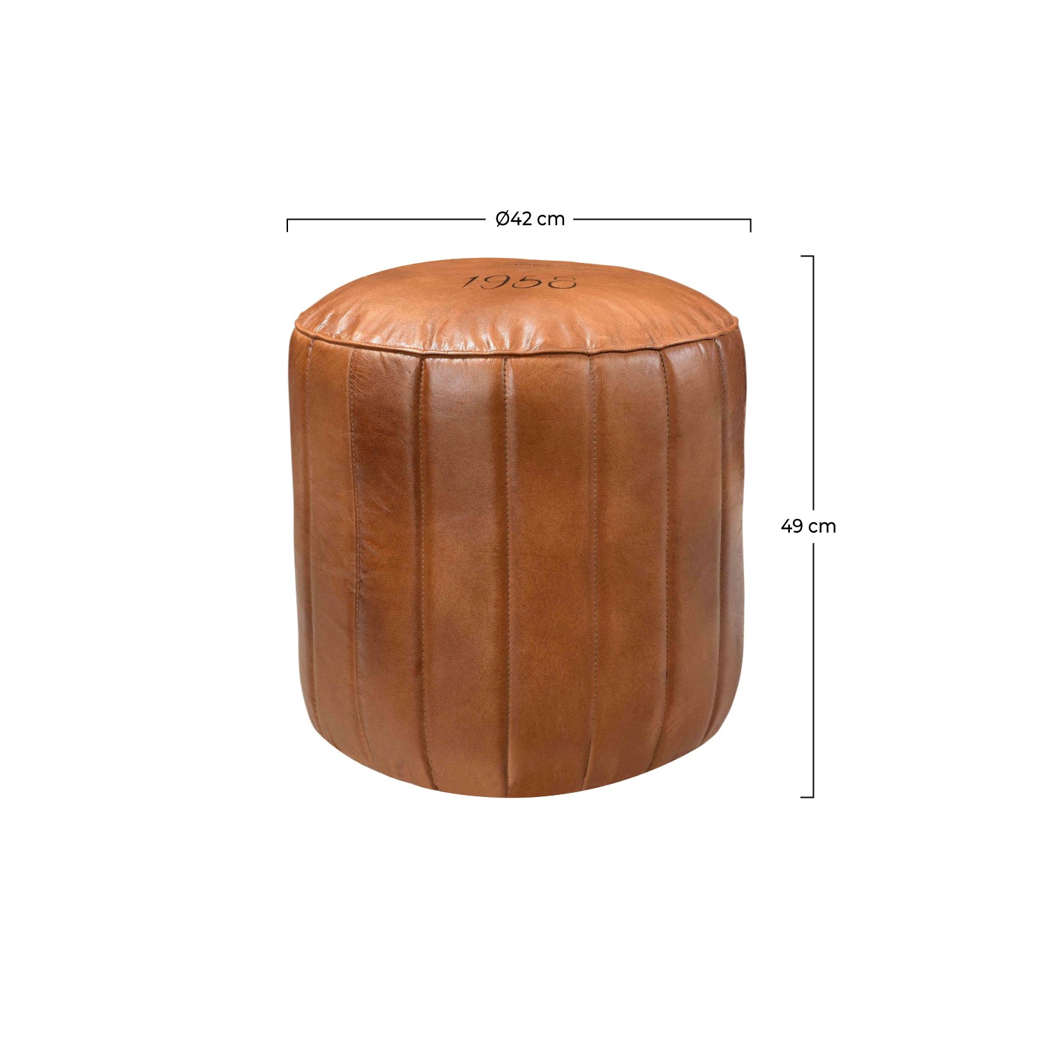 pouf en cuir marron bally d 42 cm