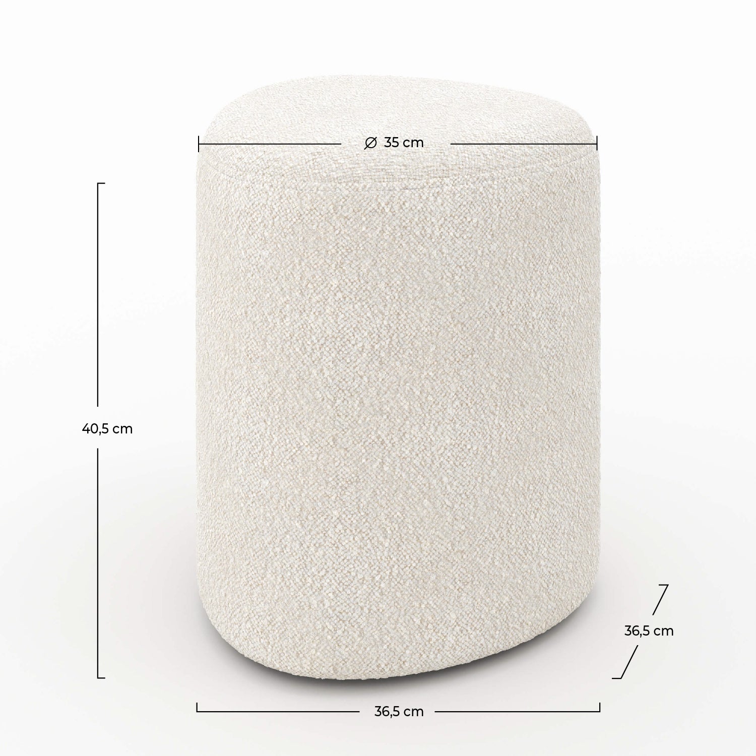 pouf en tissu boucle beige emmy