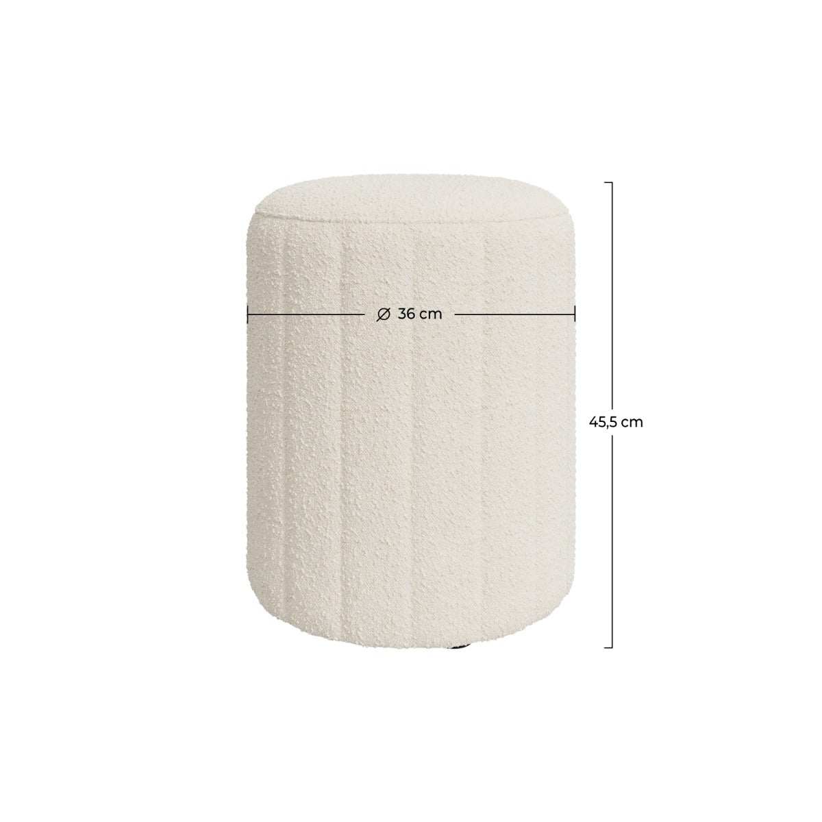 pouf en tissu boucle rond_1