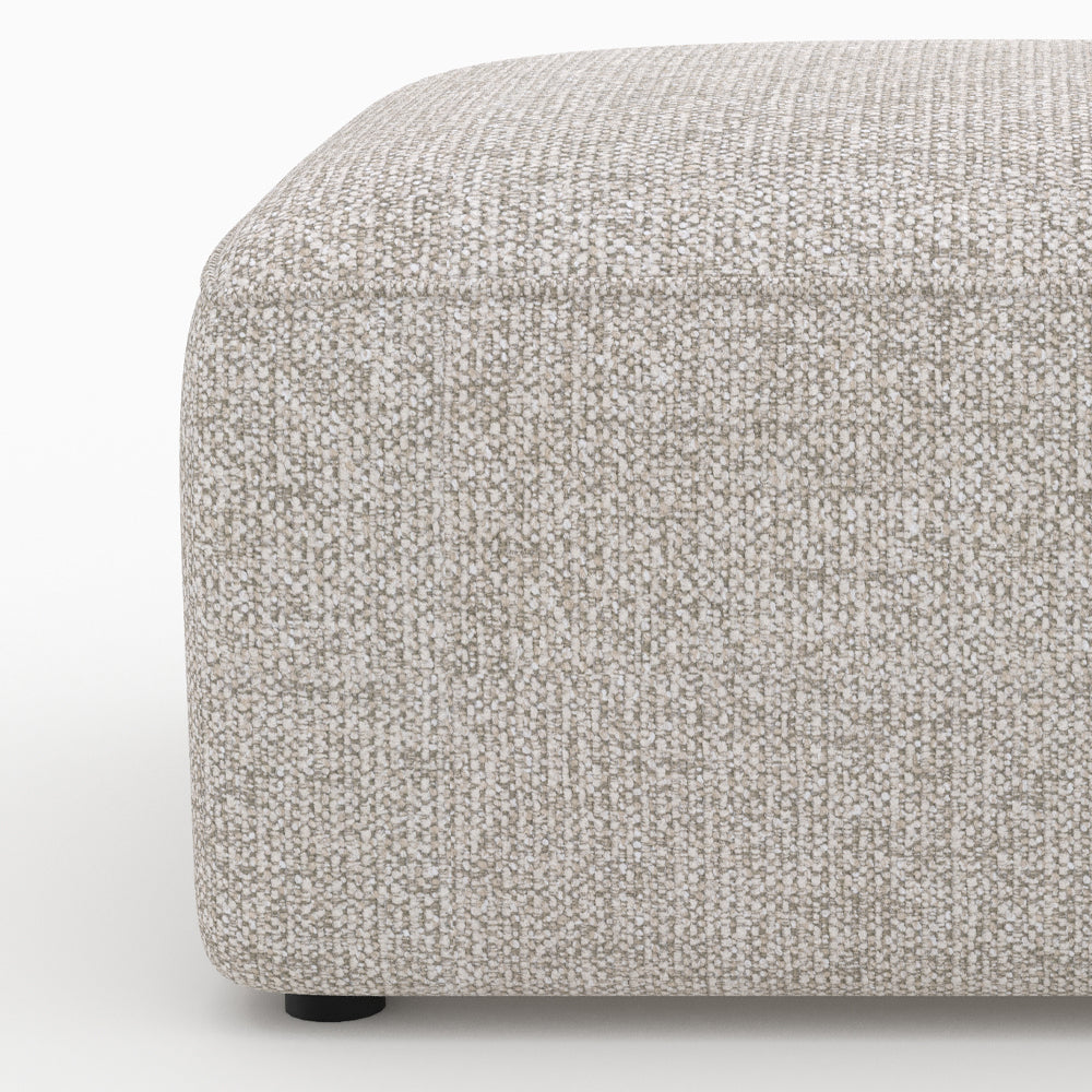 Pouf Hestia rettangolare per divano modulare in tessuto beige