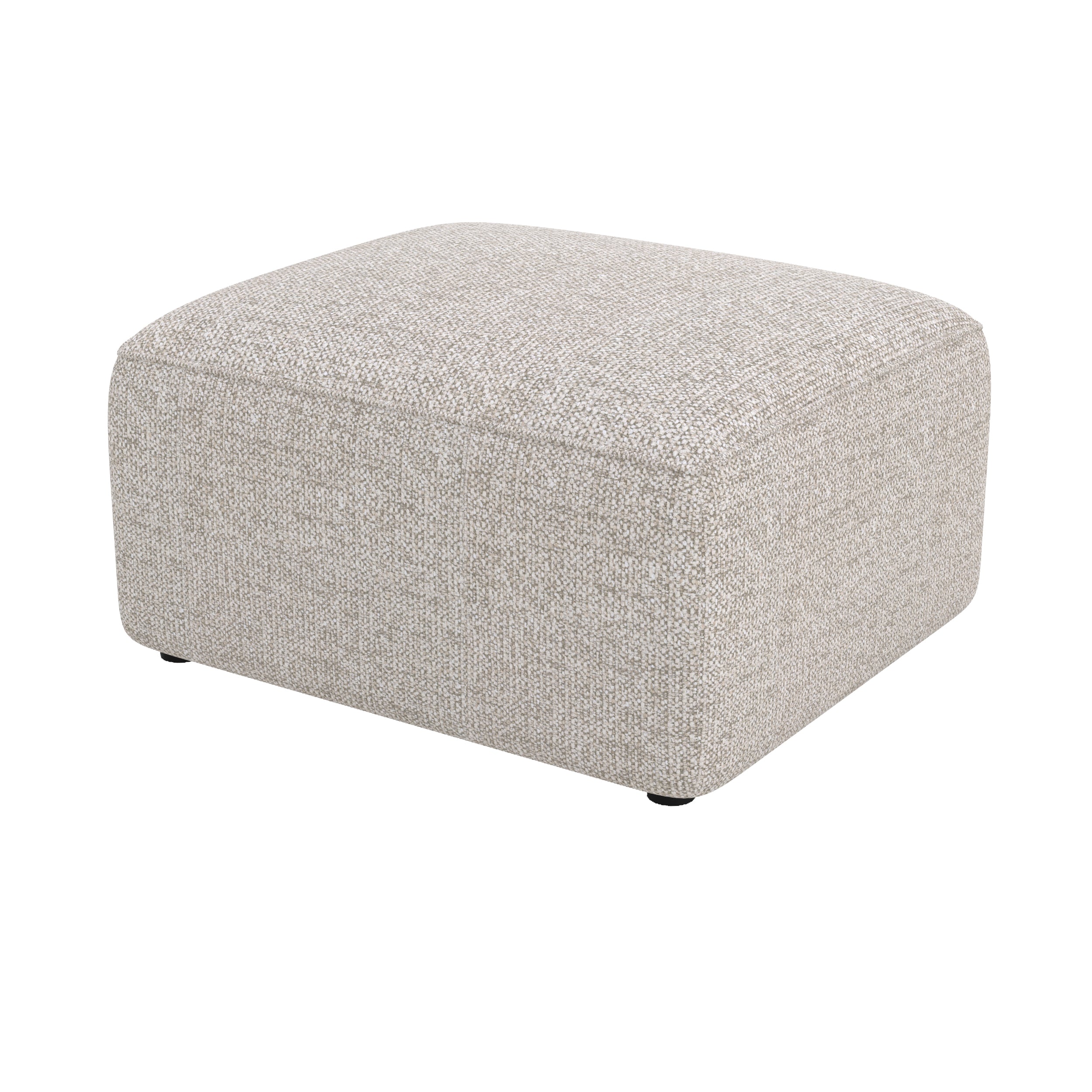 Pouf Hestia rettangolare per divano modulare in tessuto beige