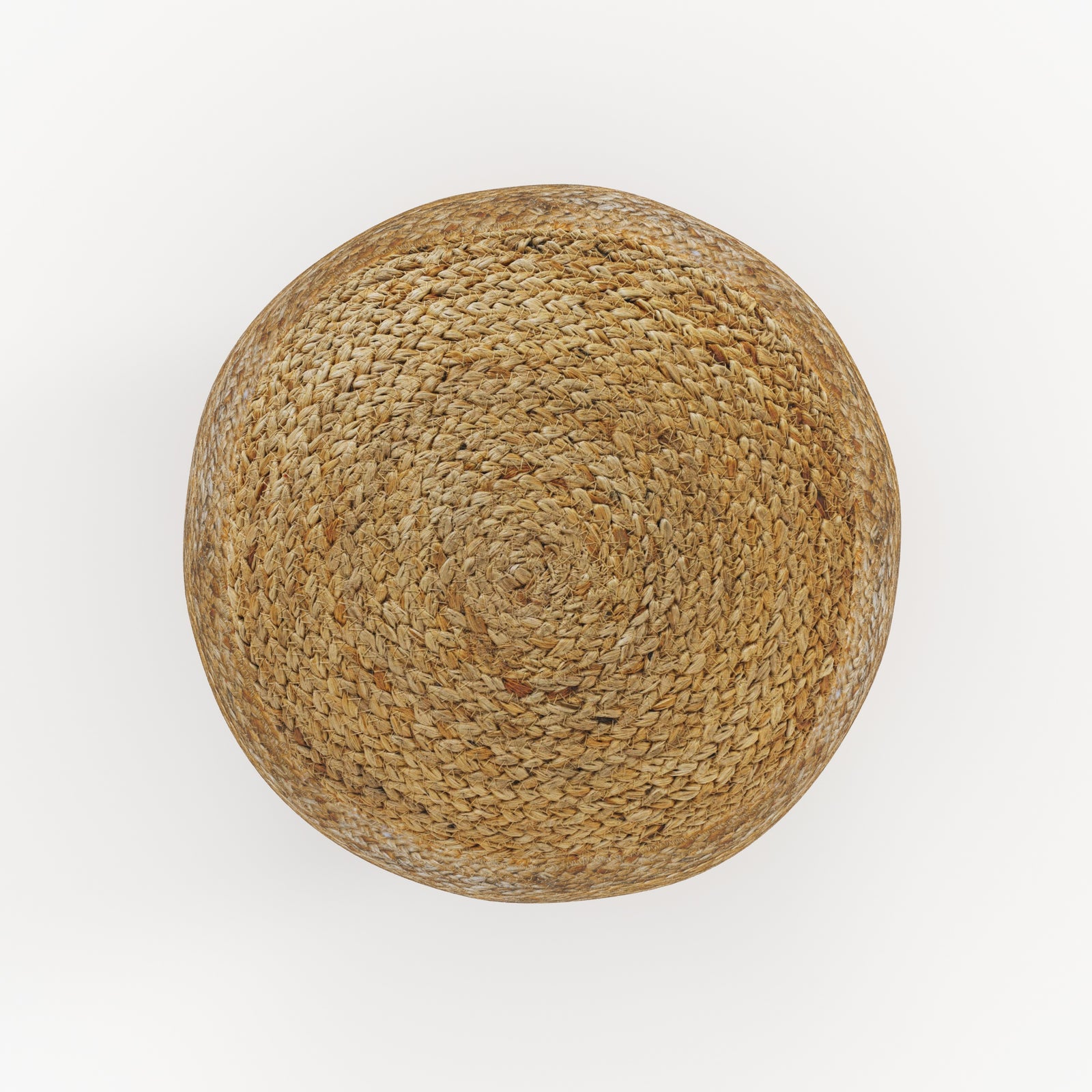 pouf rond billy jute fines rayures blanches diametre 40 cm