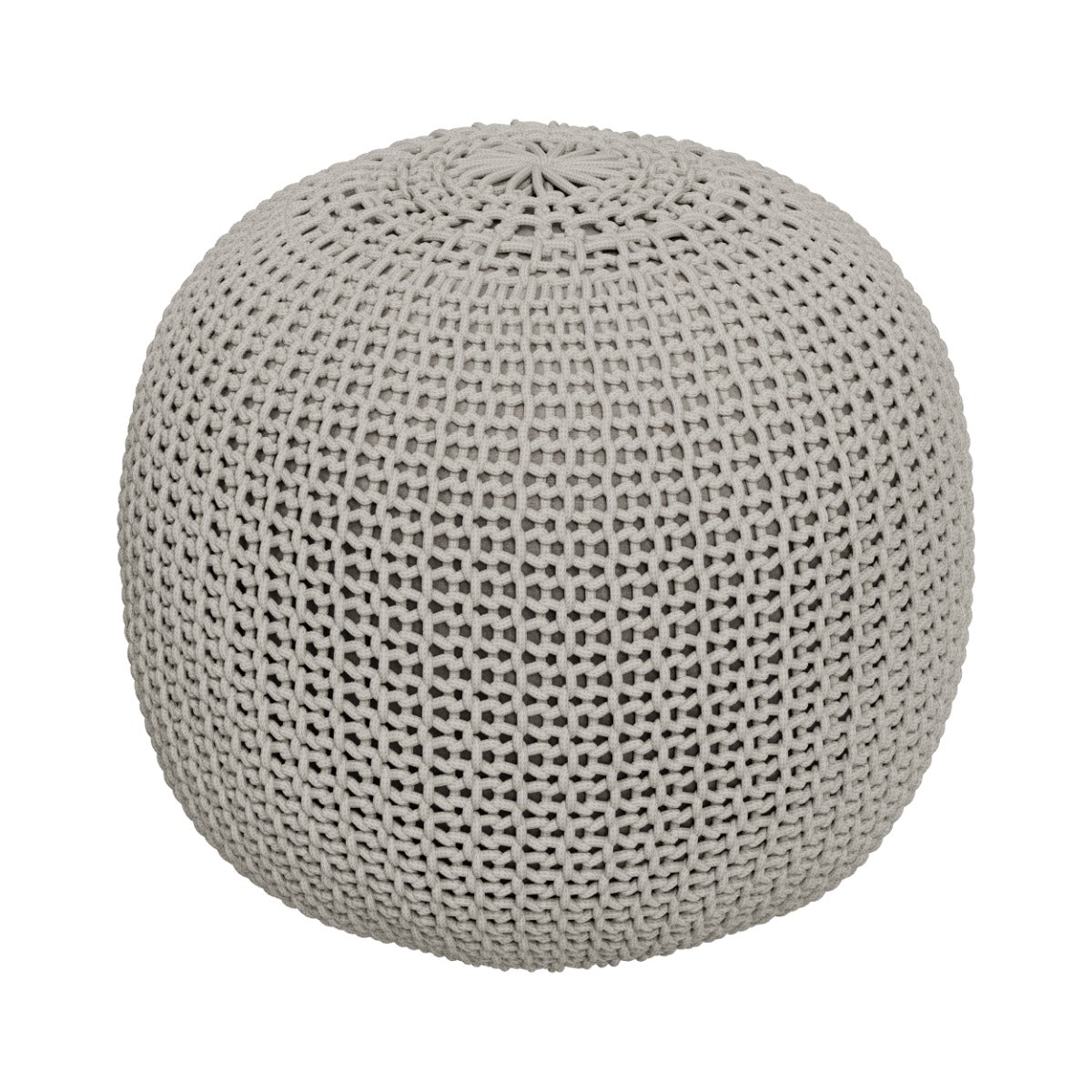 pouf rond elisa d40 cm en gris clair