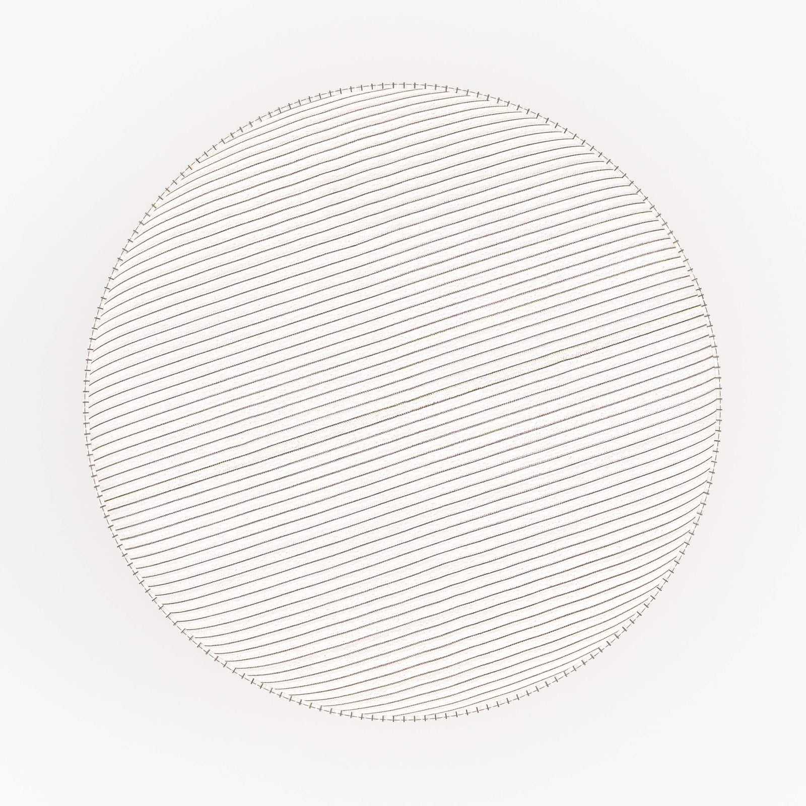 pouf rond lily en velours cotele beige