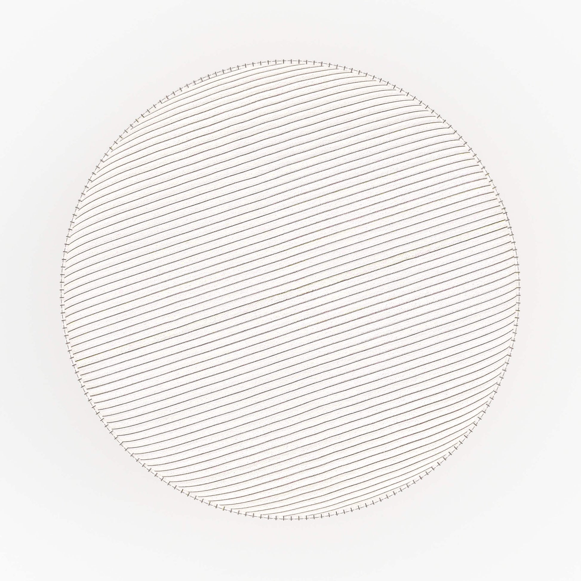 pouf rond lily en velours cotele beige