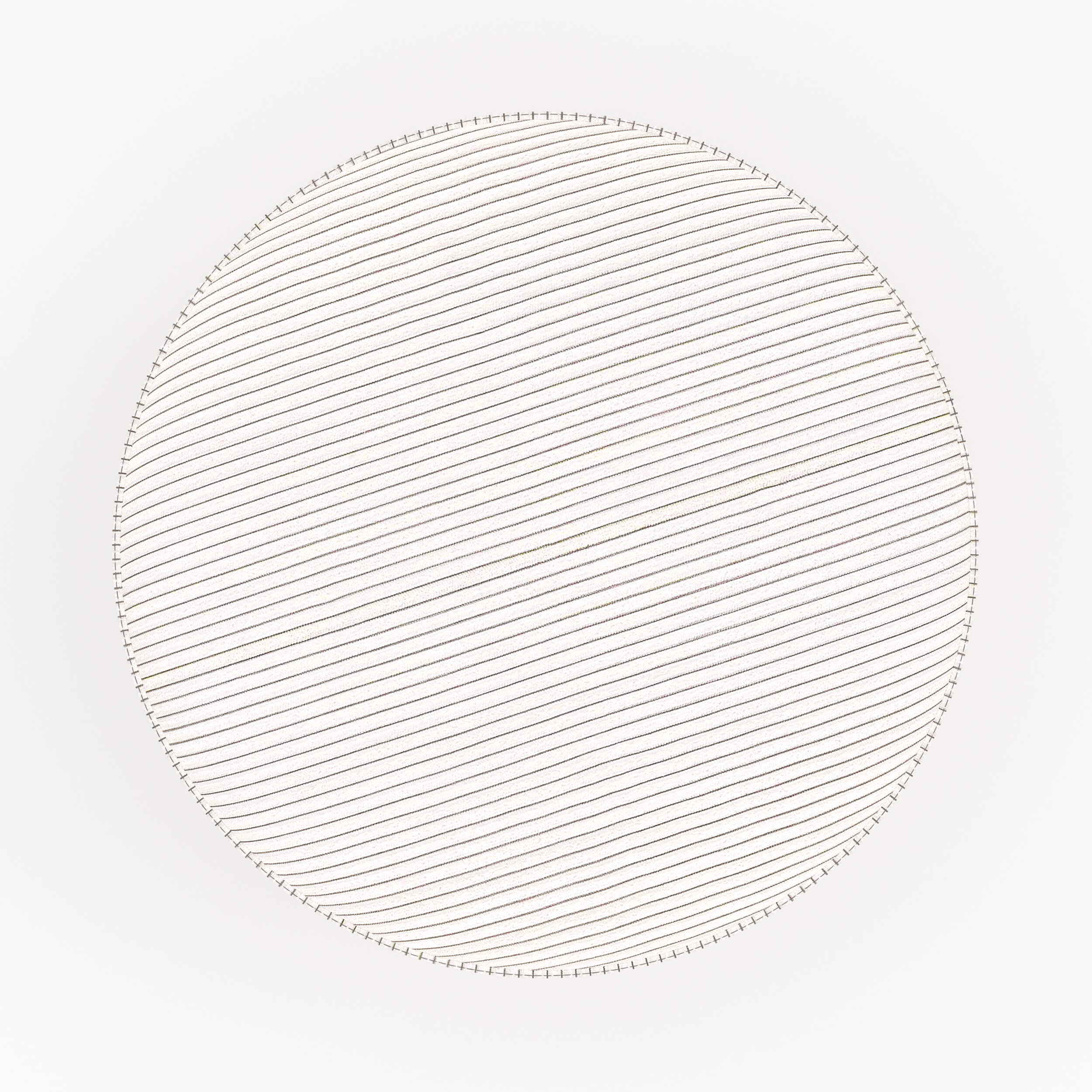 pouf rond lily en velours cotele beige