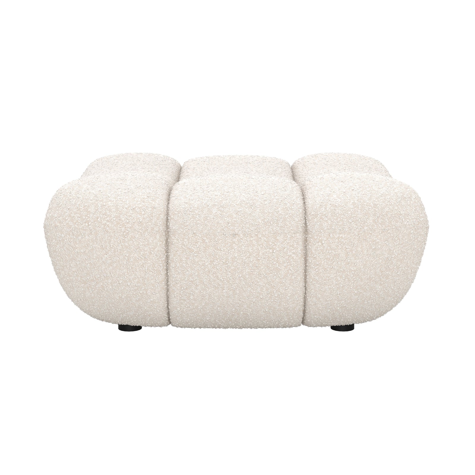 pouf teddy tissu boucle blanc confort assorti fauteuil