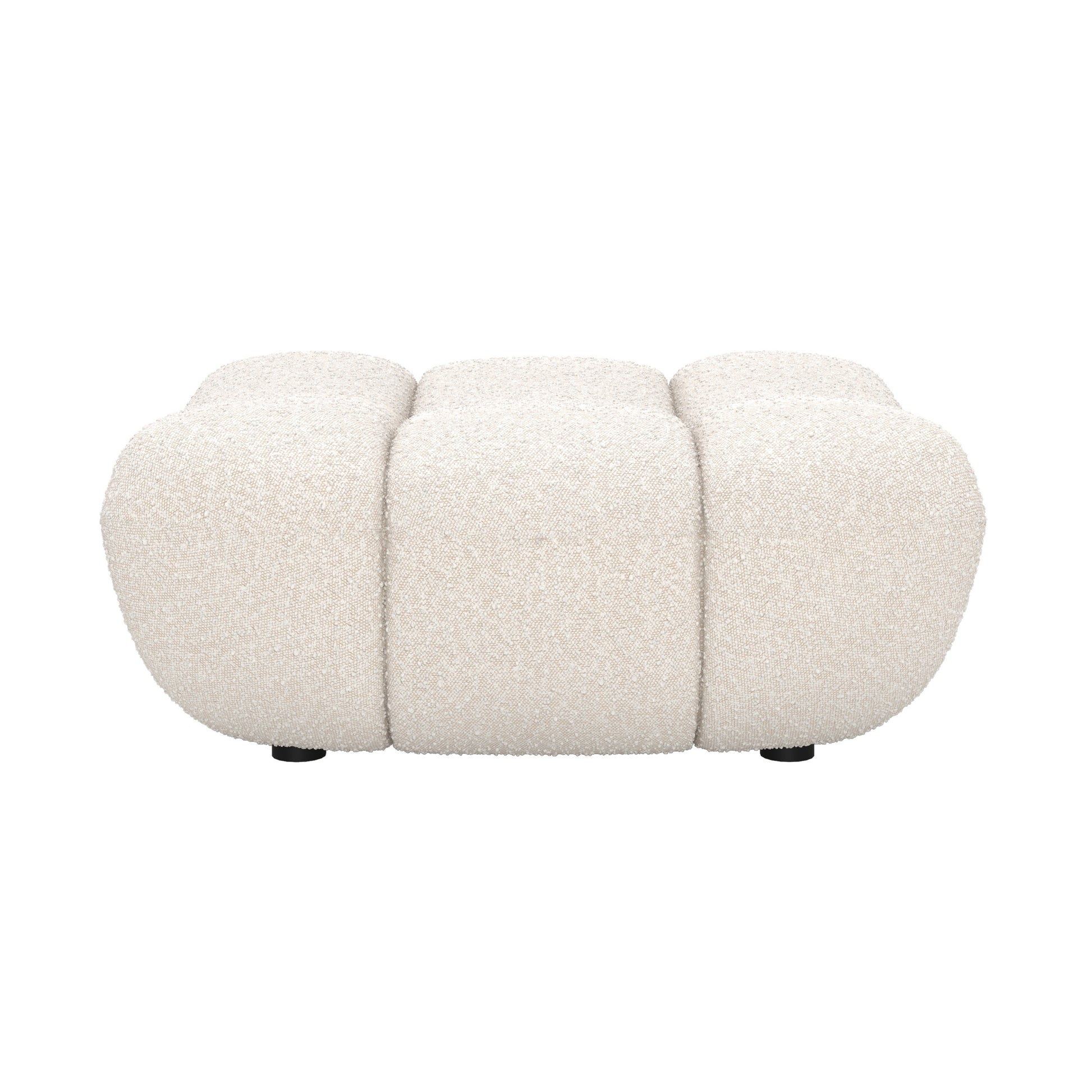 pouf teddy tissu boucle blanc confort assorti fauteuil