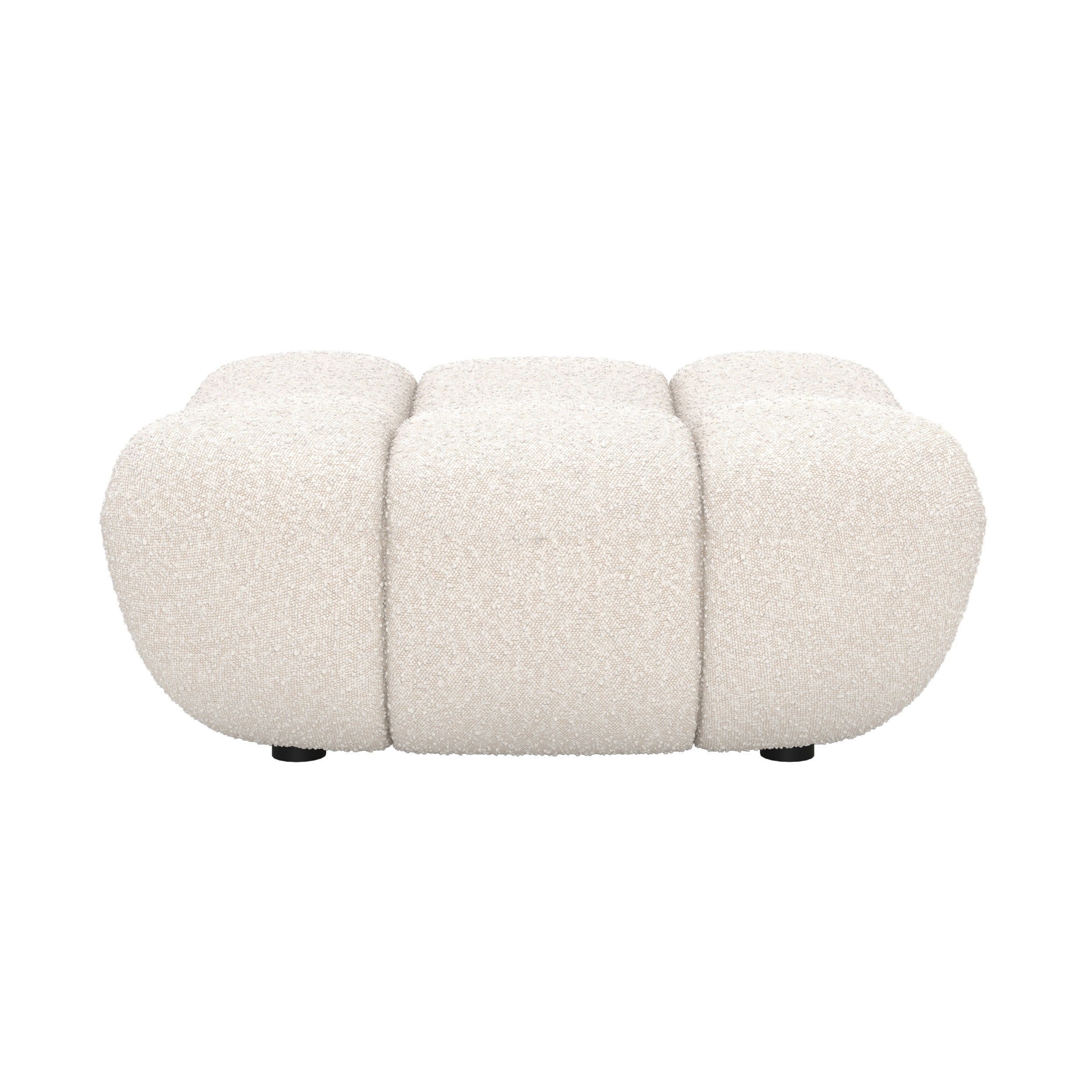 pouf teddy tissu boucle blanc confort assorti fauteuil