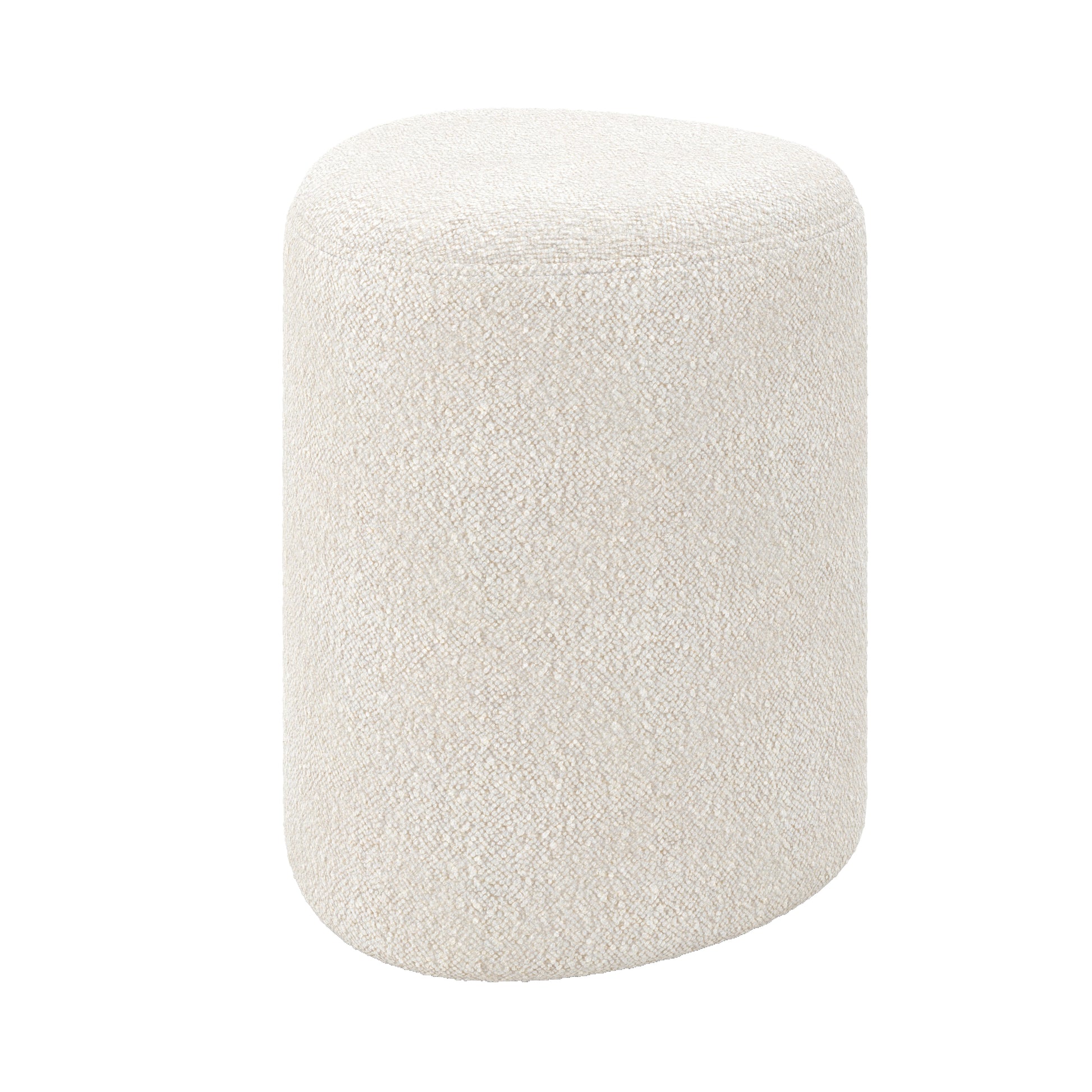 pouf triangulaire emmy beige en tissu boucle