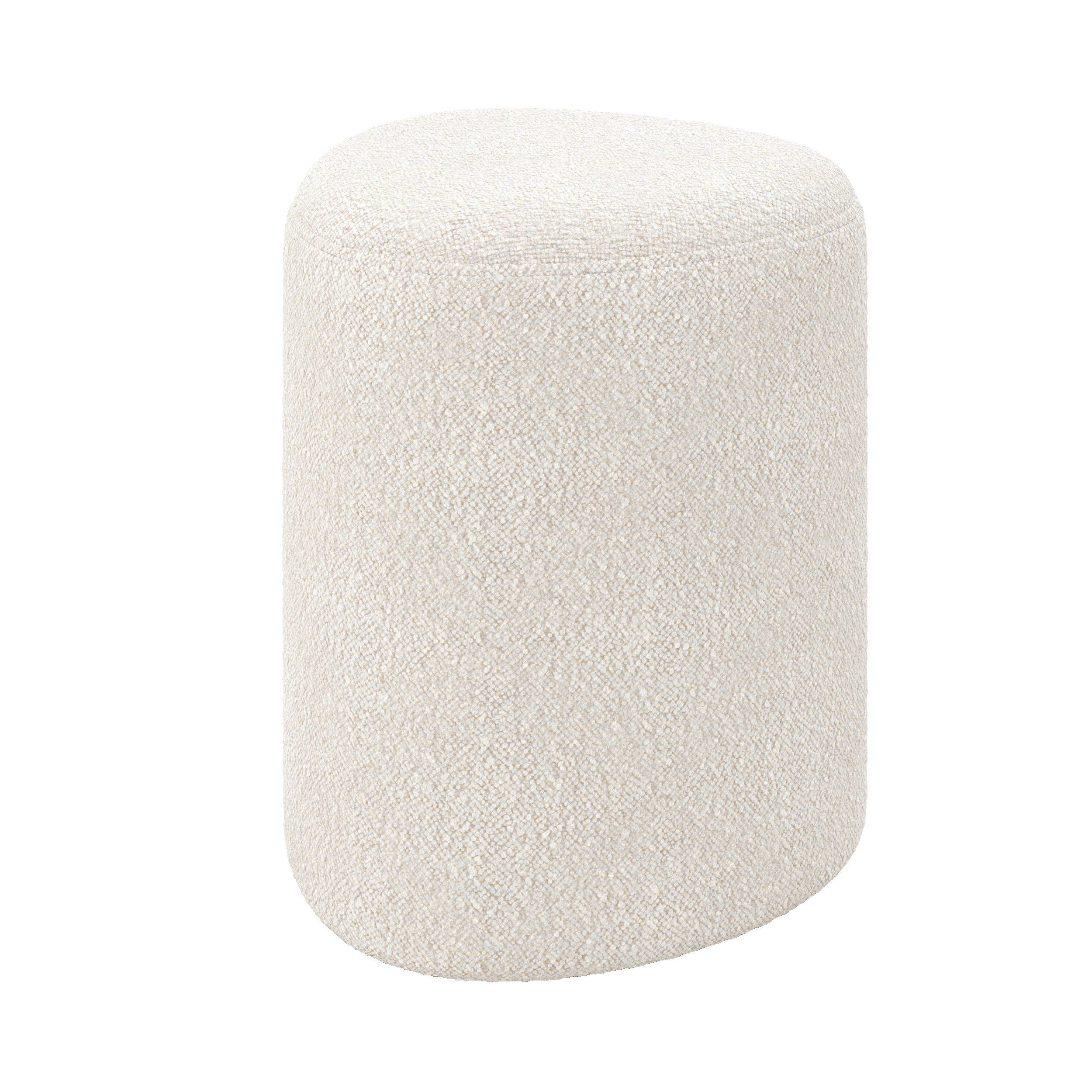 pouf triangulaire emmy beige en tissu boucle