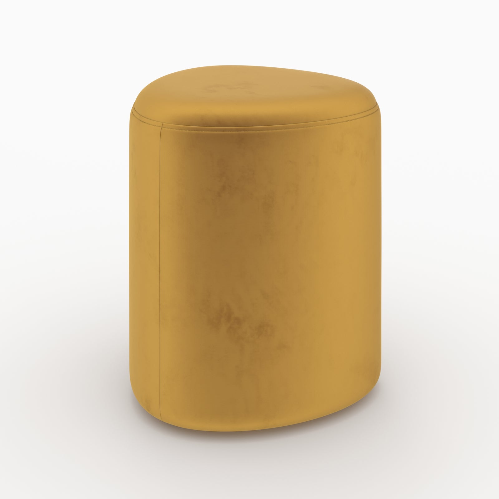 pouf triangulaire emmy jaune curry velours