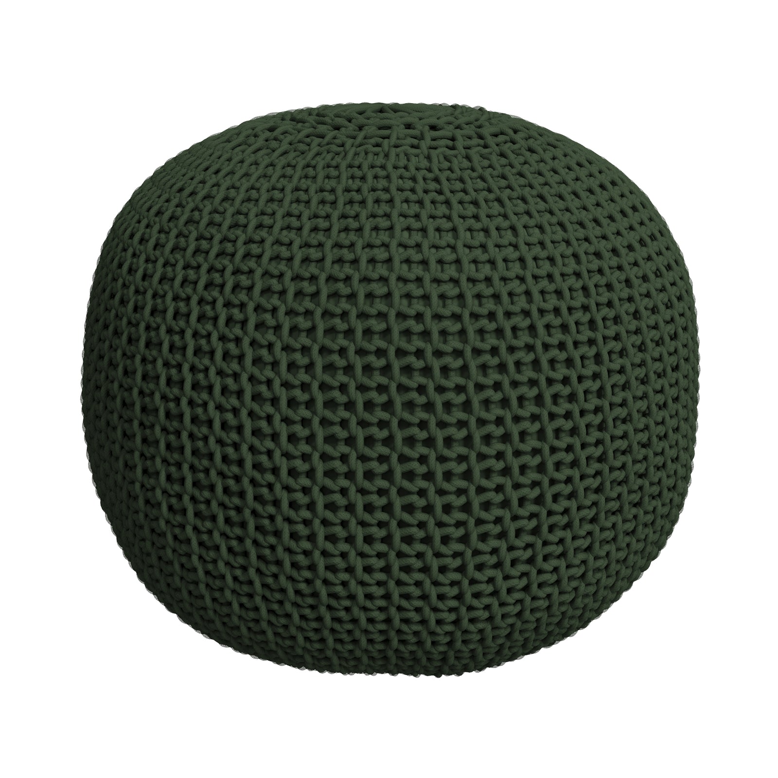 pouf tricot elisa vert olive