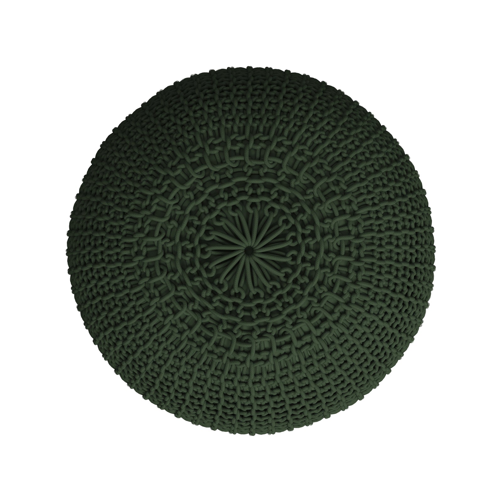 pouf tricot vert olive elisa