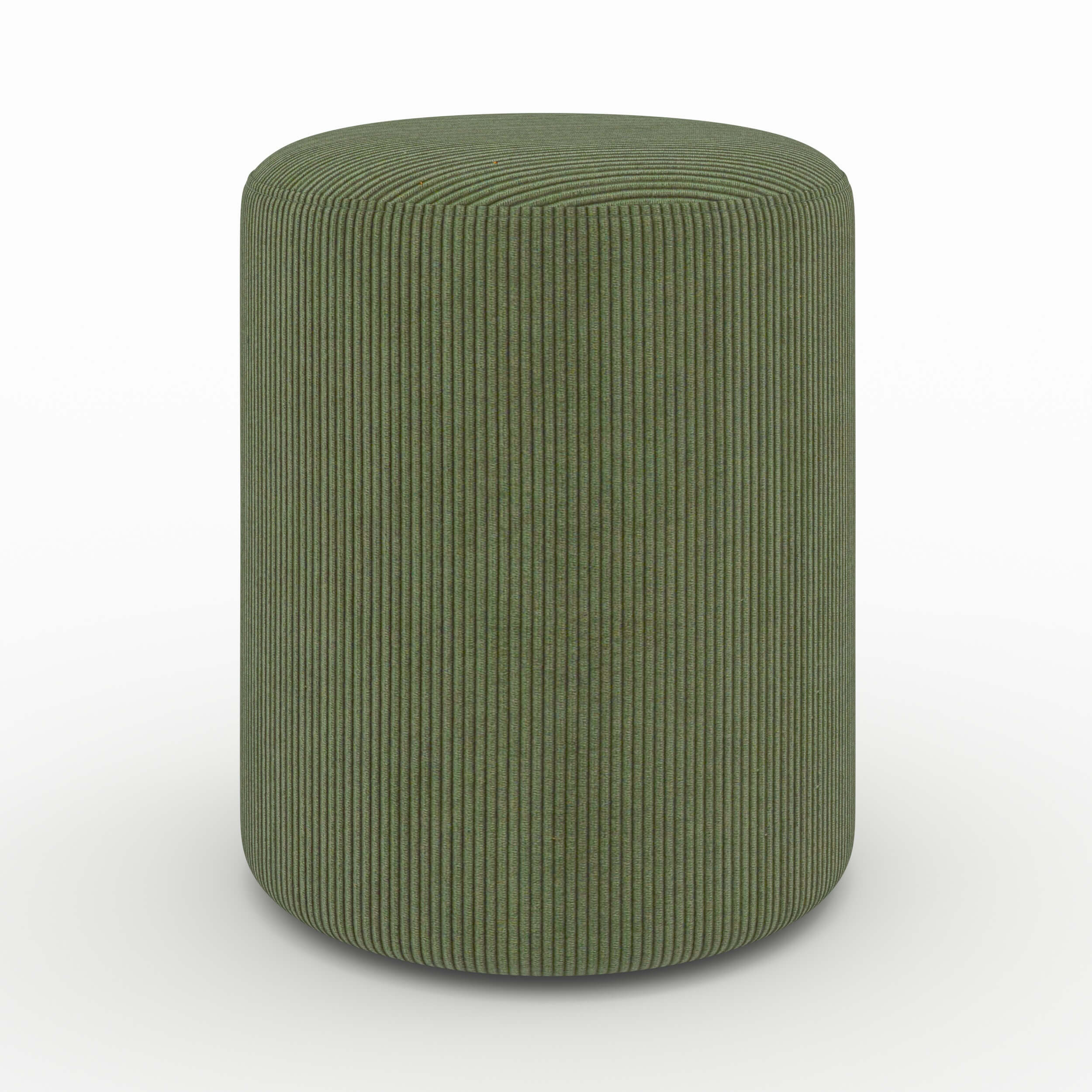 pouf vert kaki lily en velours cotele