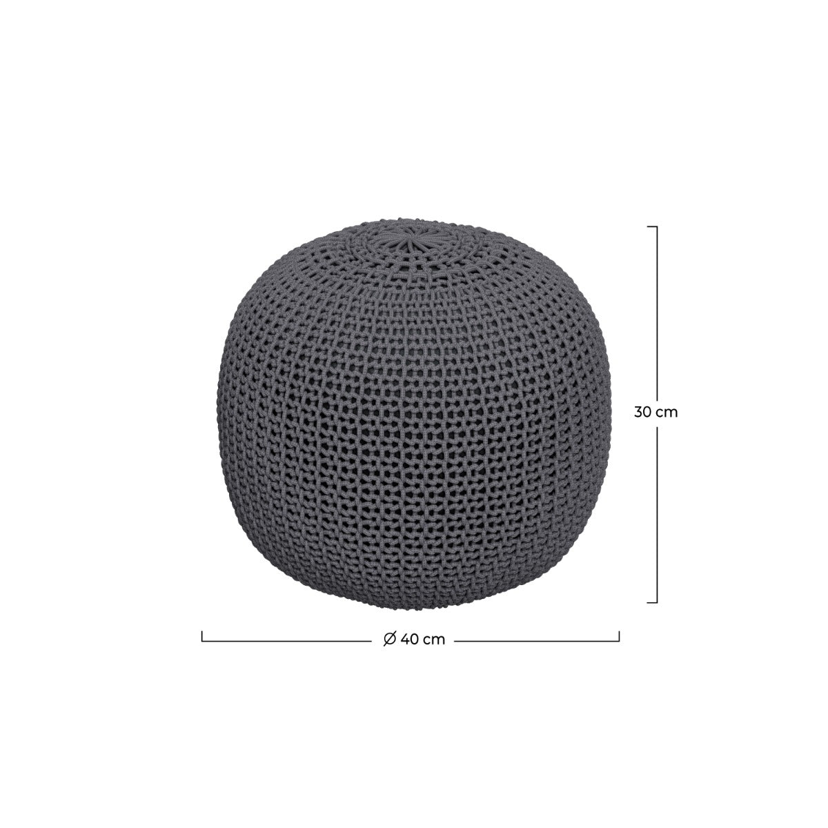 pour elisa en tricot rond gris fonce d40 cm