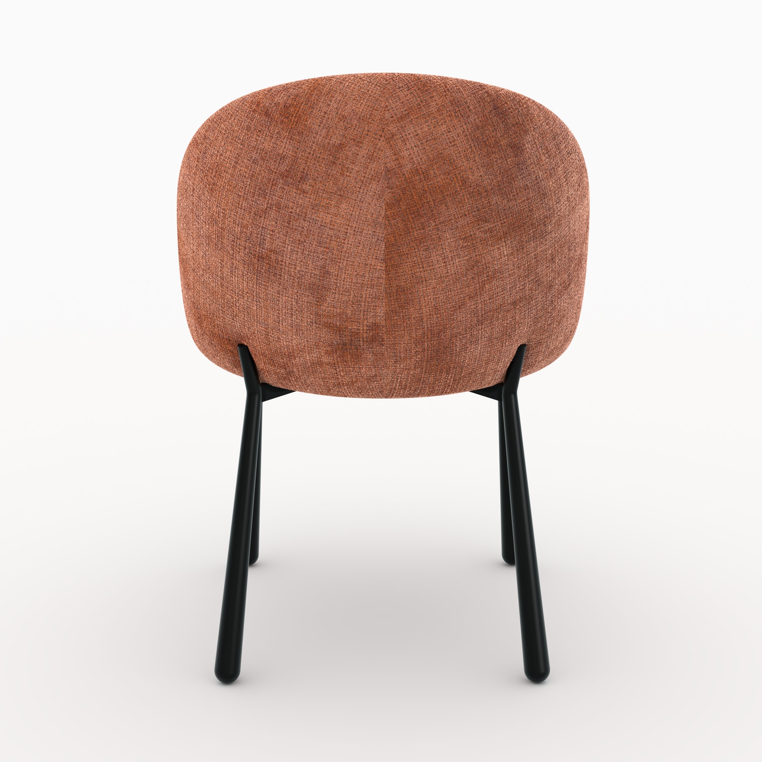 Lot de 2 chaises Pulpy en velours chenillé terracotta et métal noir