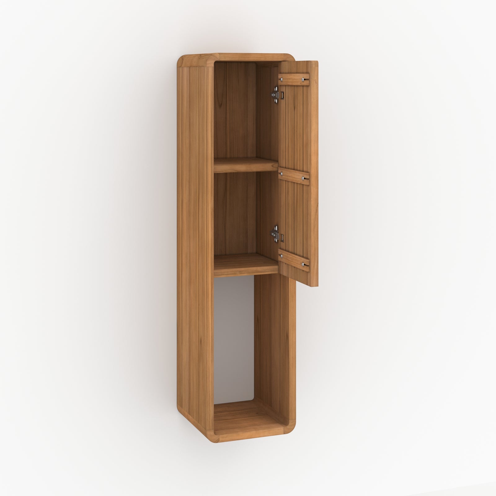 rangement de salle de bain kafa en bois de teck rangement colonne suspendue_1