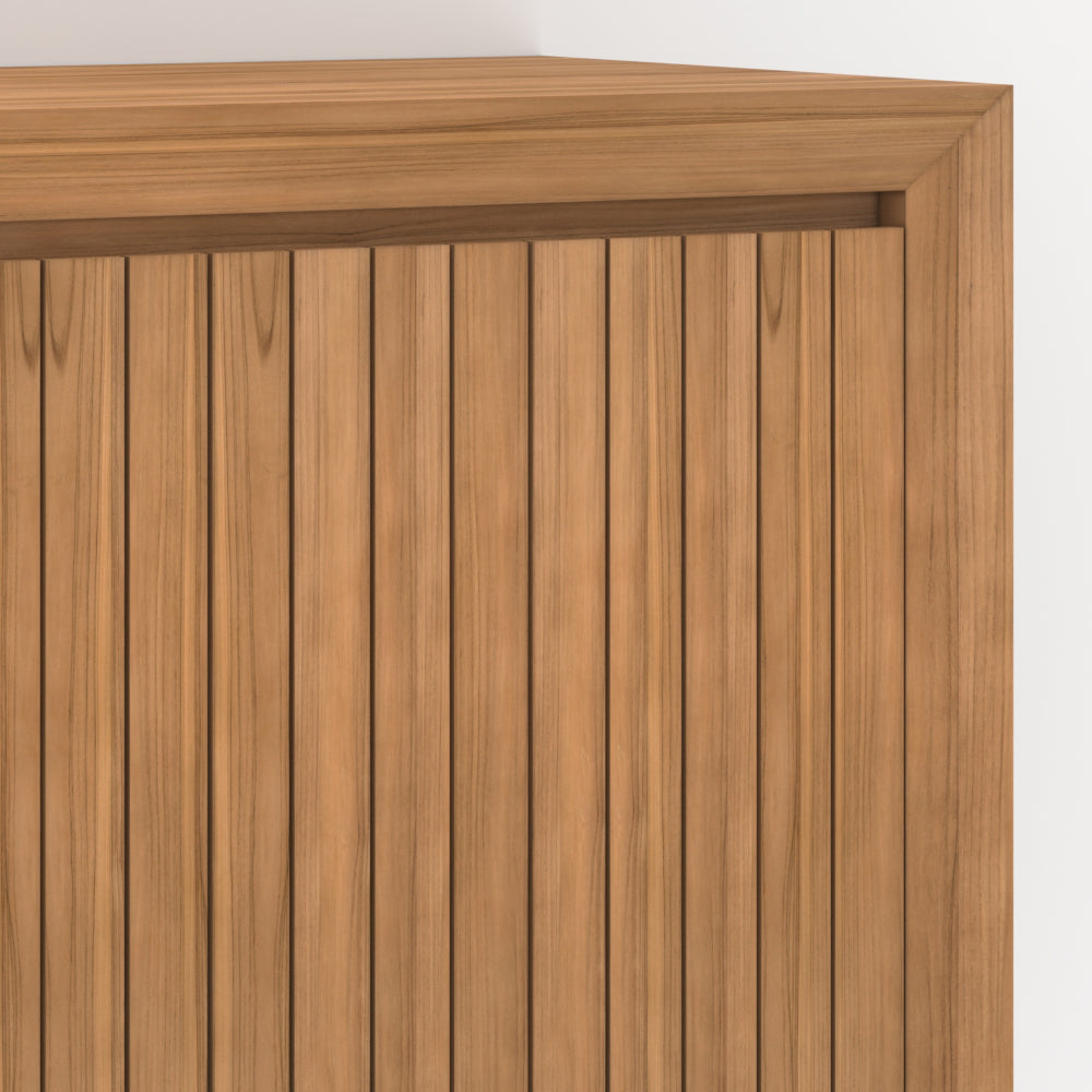 rangement en bois de teck salle de bain pernelle marron