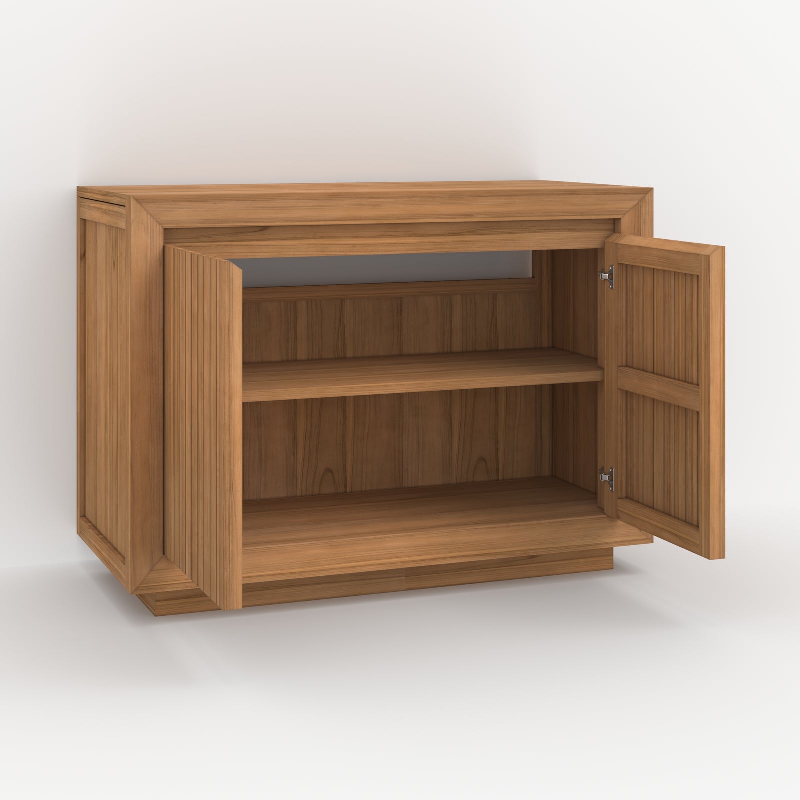 rangement en bois de teck salle de bain pernelle