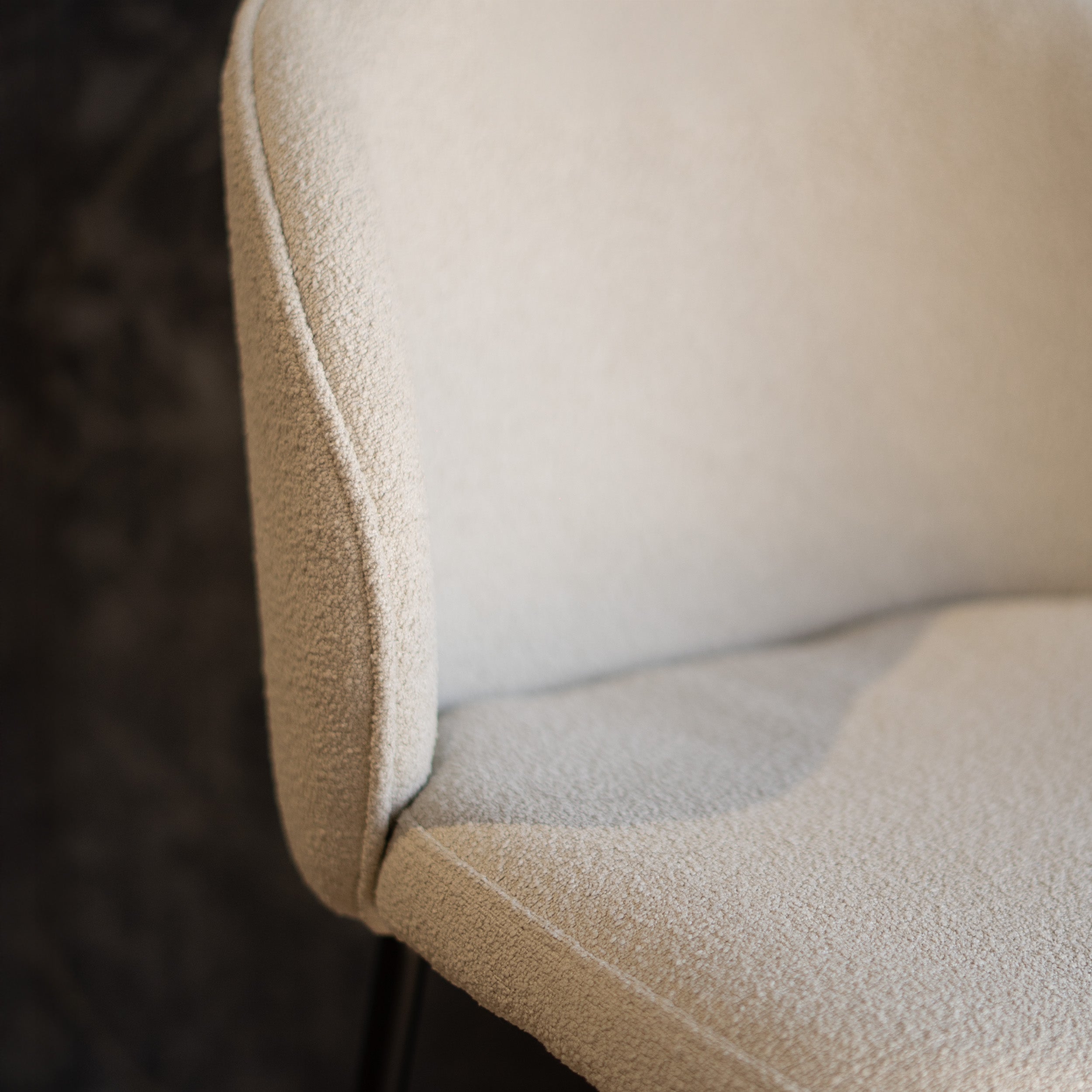 Chaise de bar Groom en tissu bouclé beige 66 cm (lot de 2)