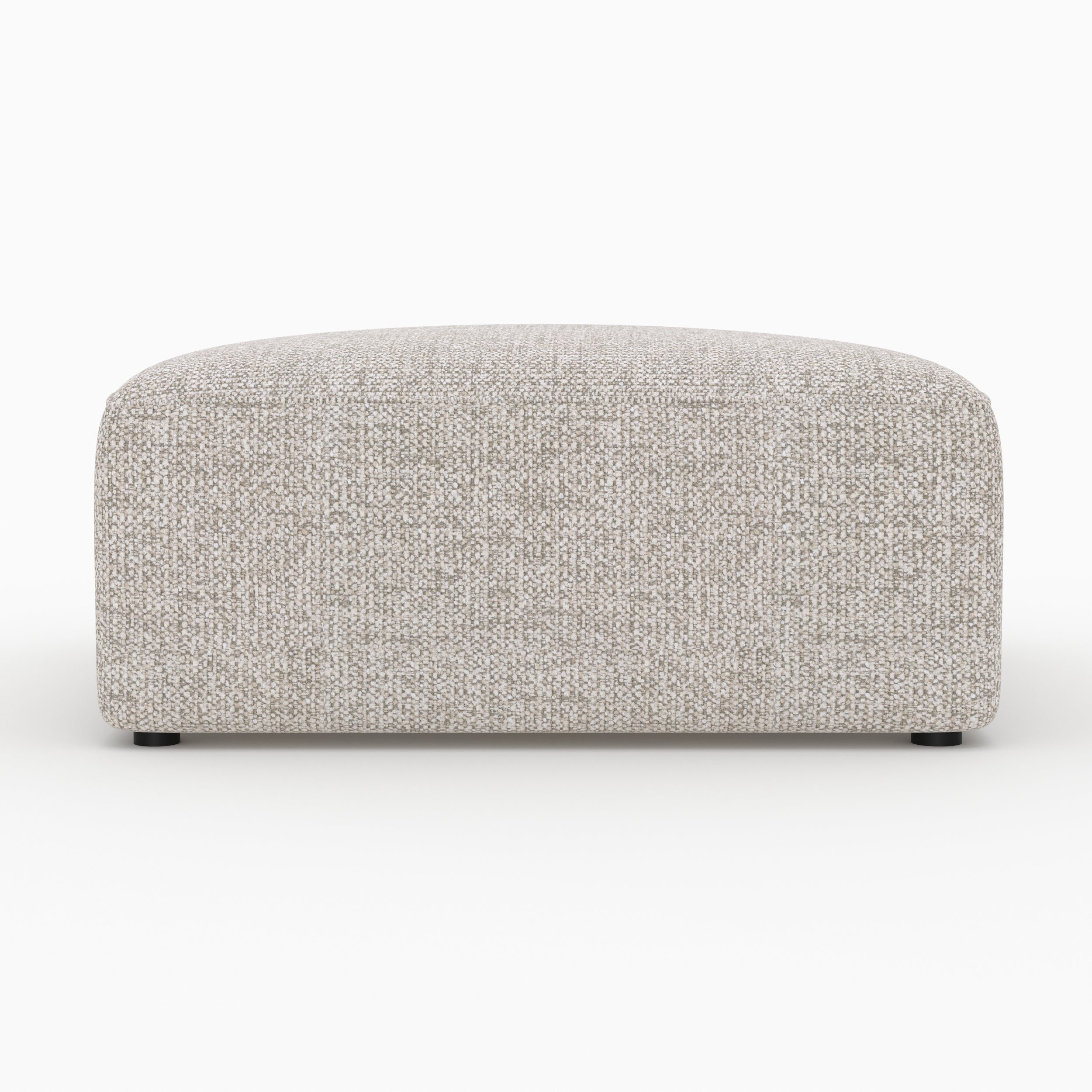 Canapé modulable Hestia en tissu beige 2 places avec pouf