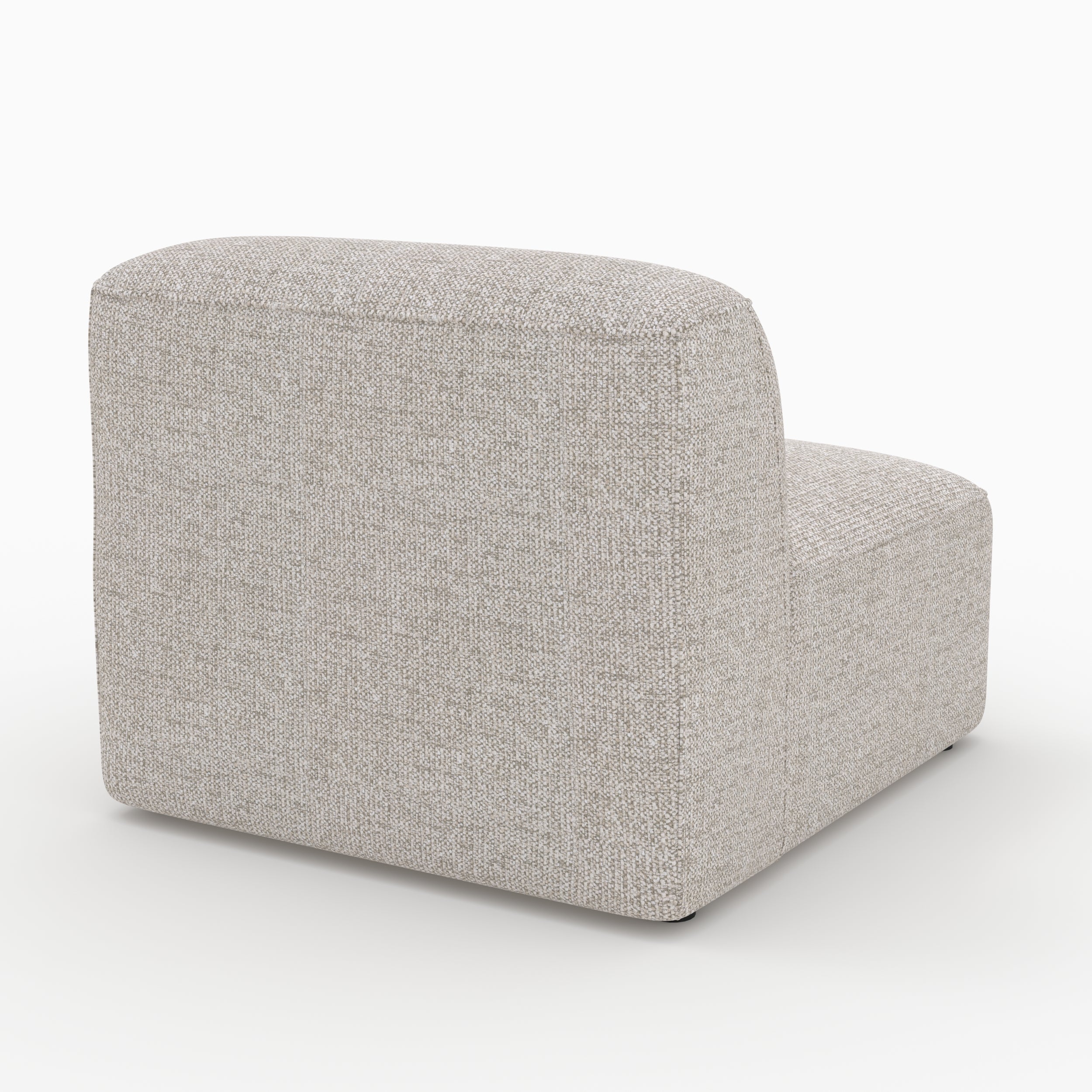 Canapé modulable Mina en tissu beige 3 places avec pouf