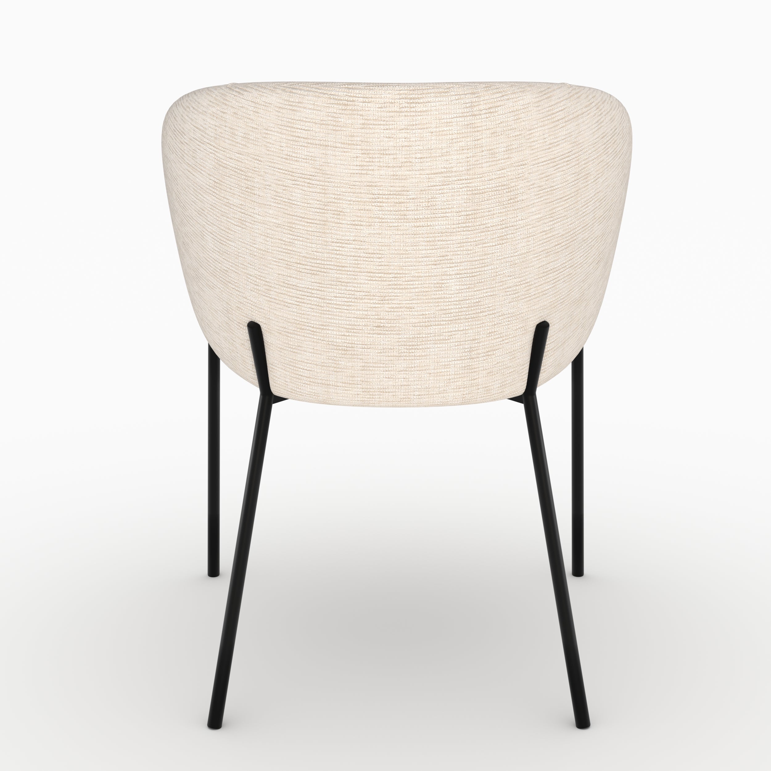 Chaise Andy en tissu blanc chiné