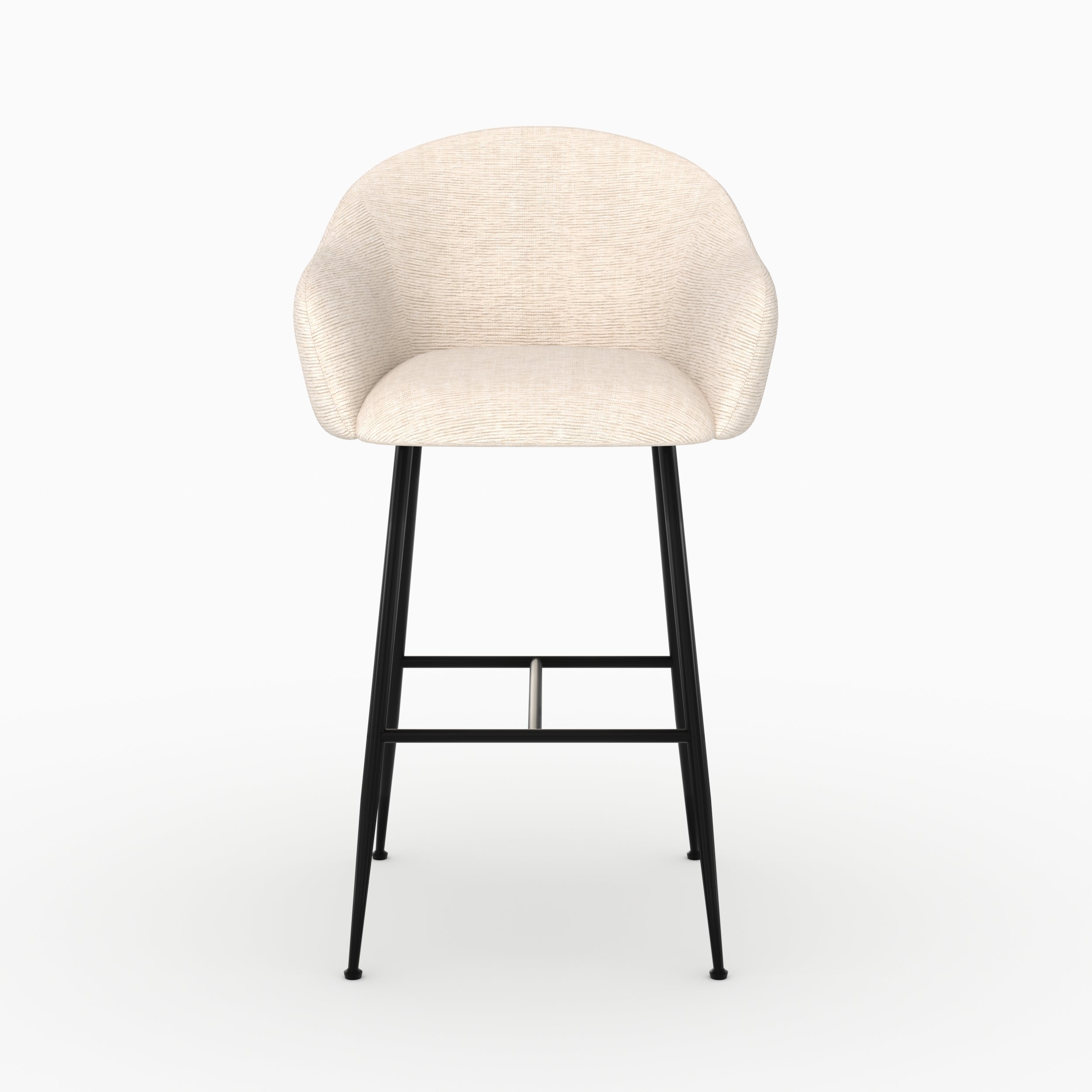 Chaise de bar Socky en tissu beige chiné 76 cm