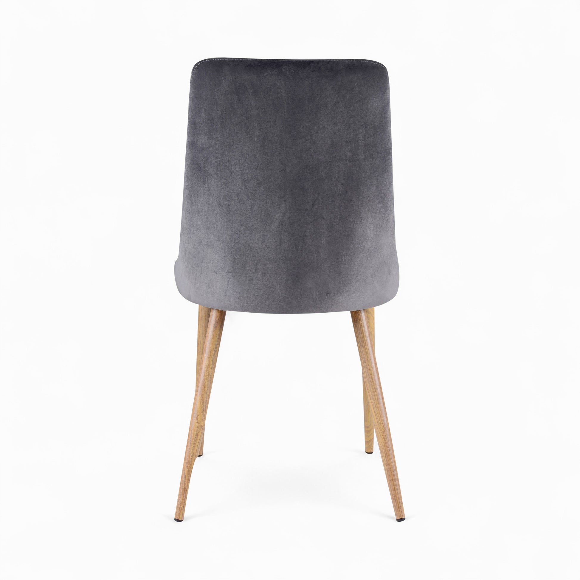 rendez vous deco chaises velours vinni pack 4 bleu gris haut dossier
