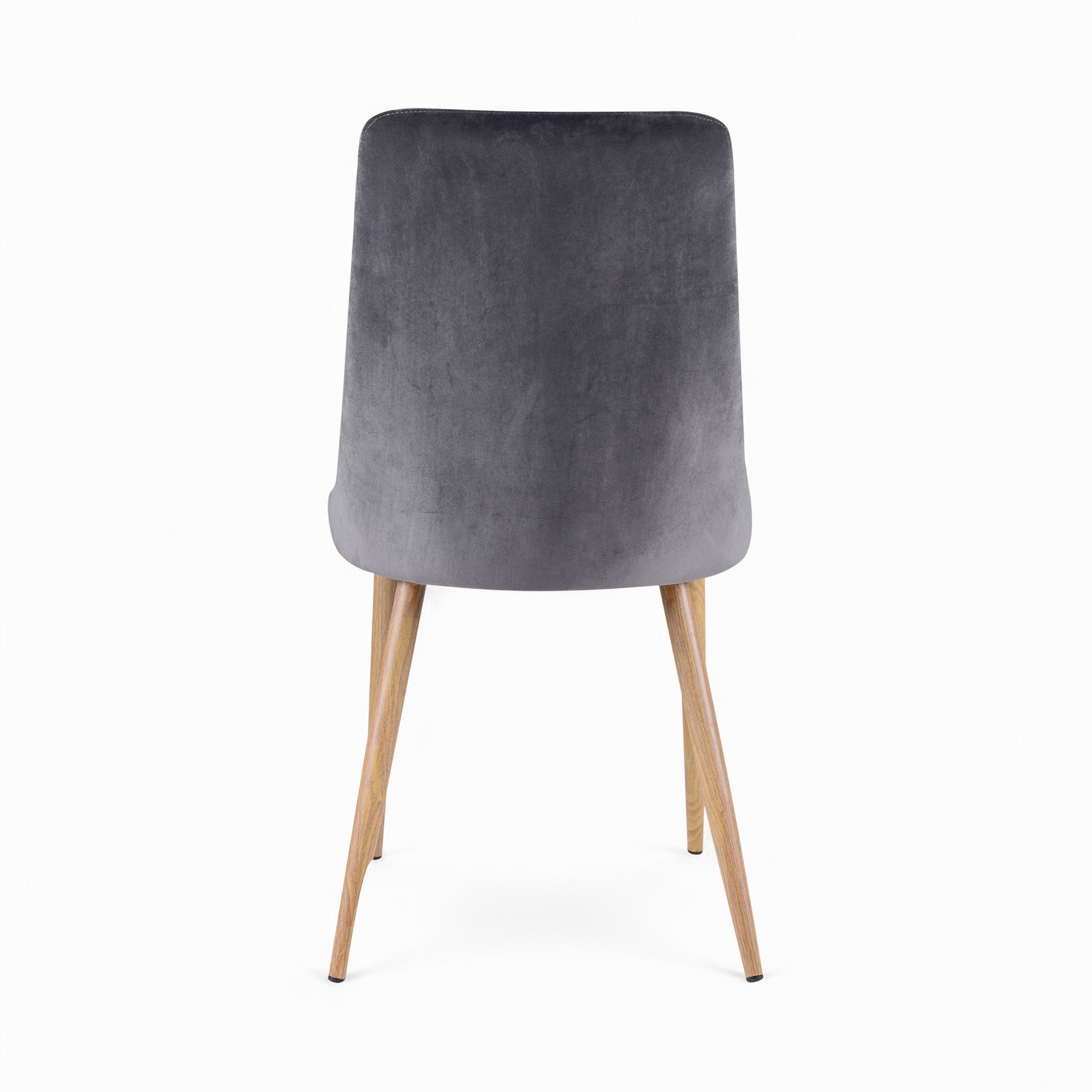 rendez vous deco chaises velours vinni pack 4 bleu gris haut dossier