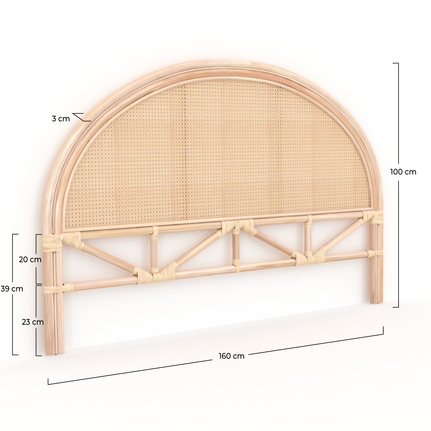 rendez vous deco tete de lit boheme madya 160cm rotin cannage