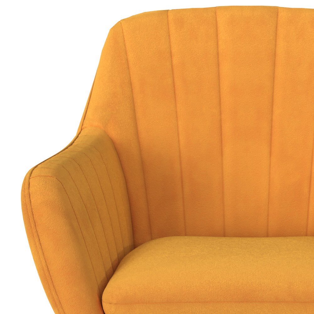rocking chair en velours jaune isola pieds bois et bois