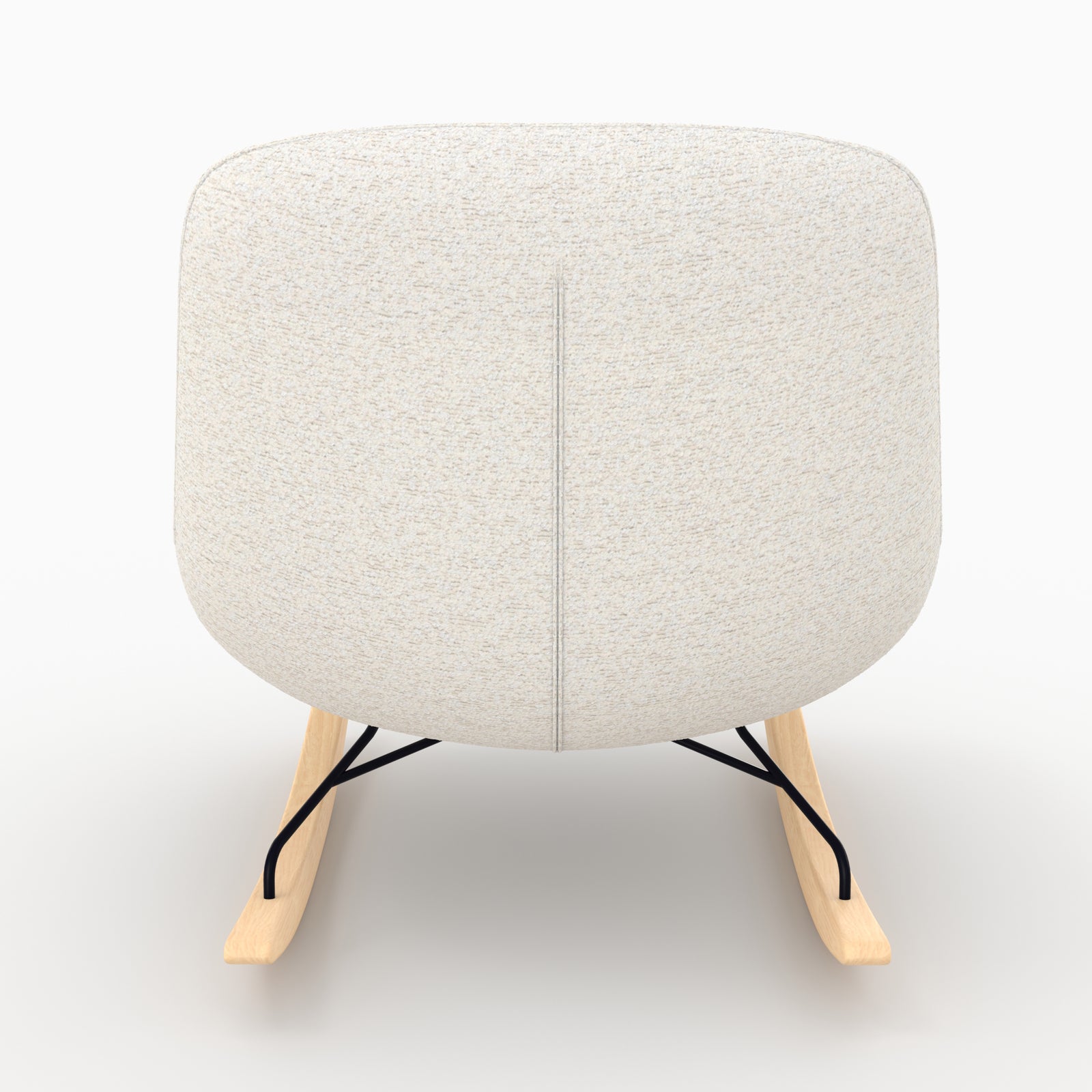 rocking chair tissu boucle blanc casse elvis