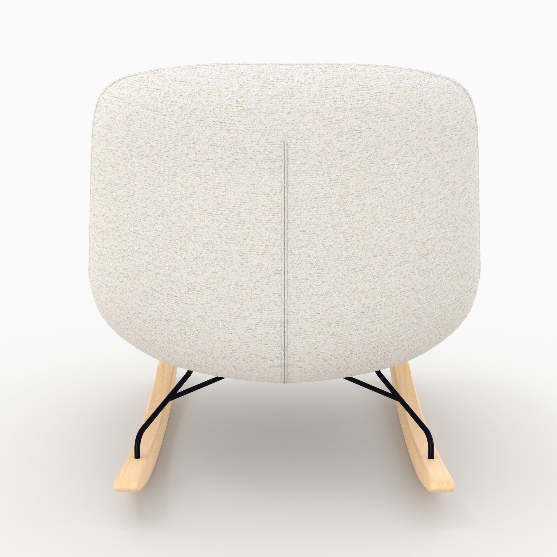 rocking chair tissu boucle blanc casse elvis