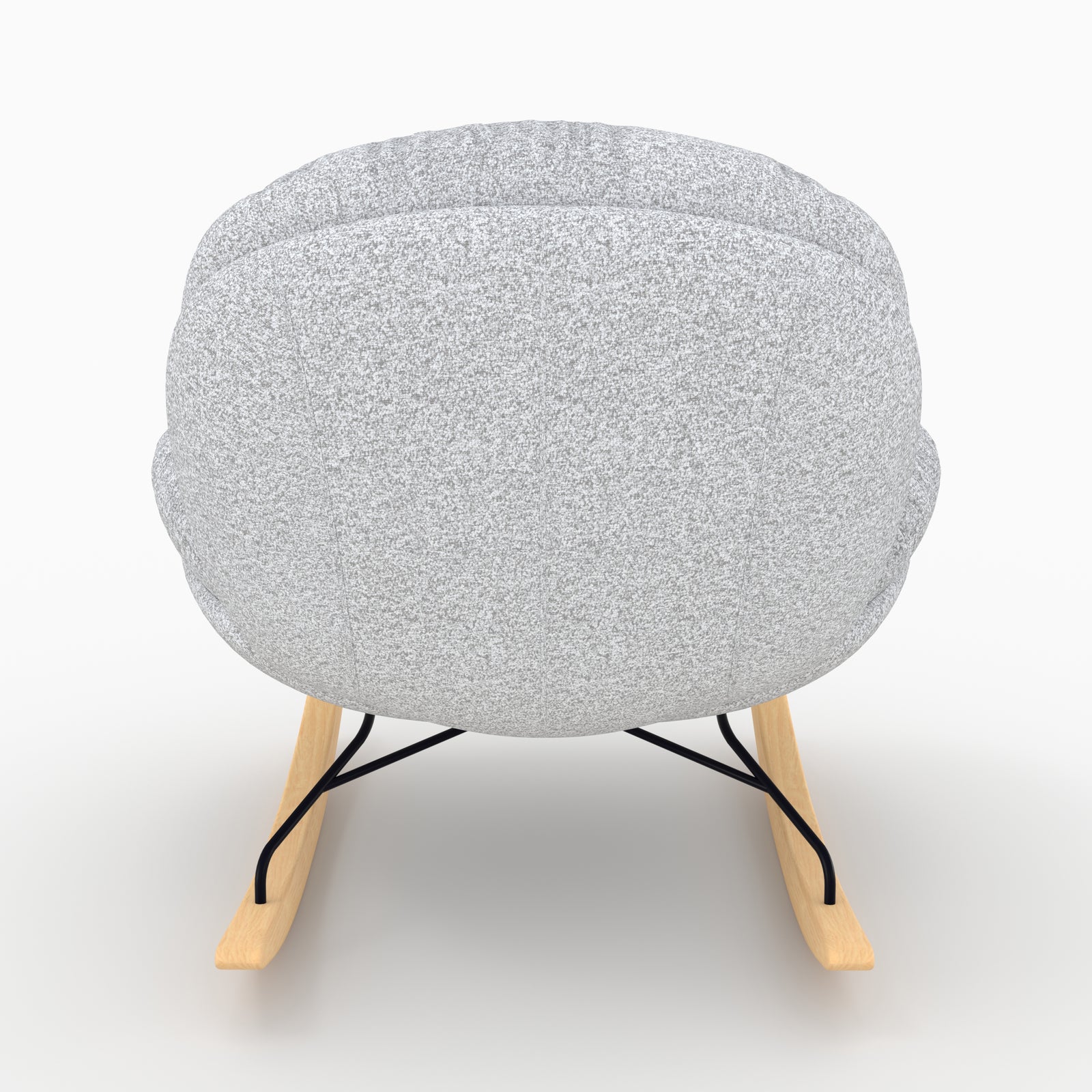 rocking chair tissu bouclette gris chine ricci