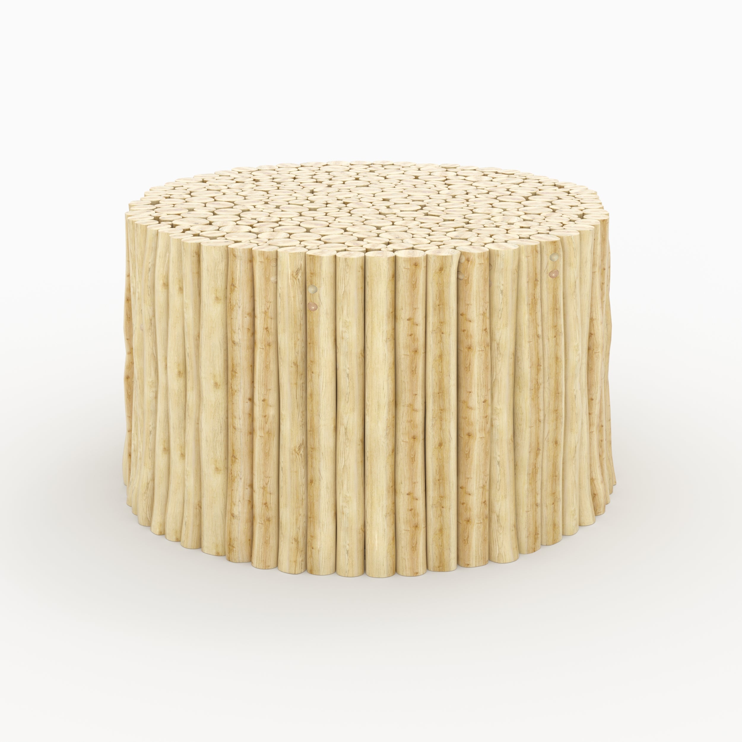 salon de jardin bois de teck imani canape d angle table basse ronde fond beige