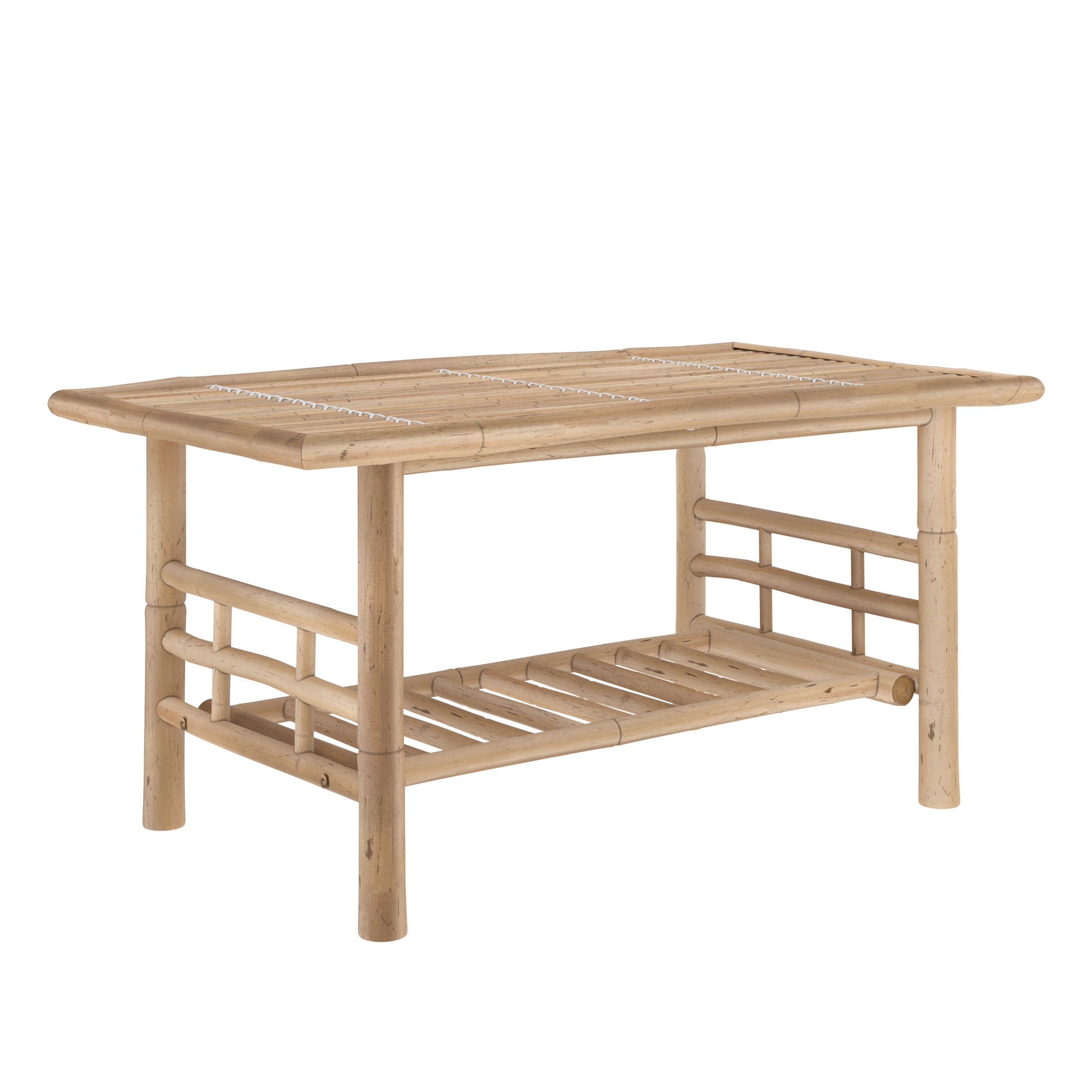 Salon de jardin Vadella avec canapé d'angle, 4 personnes en bambou