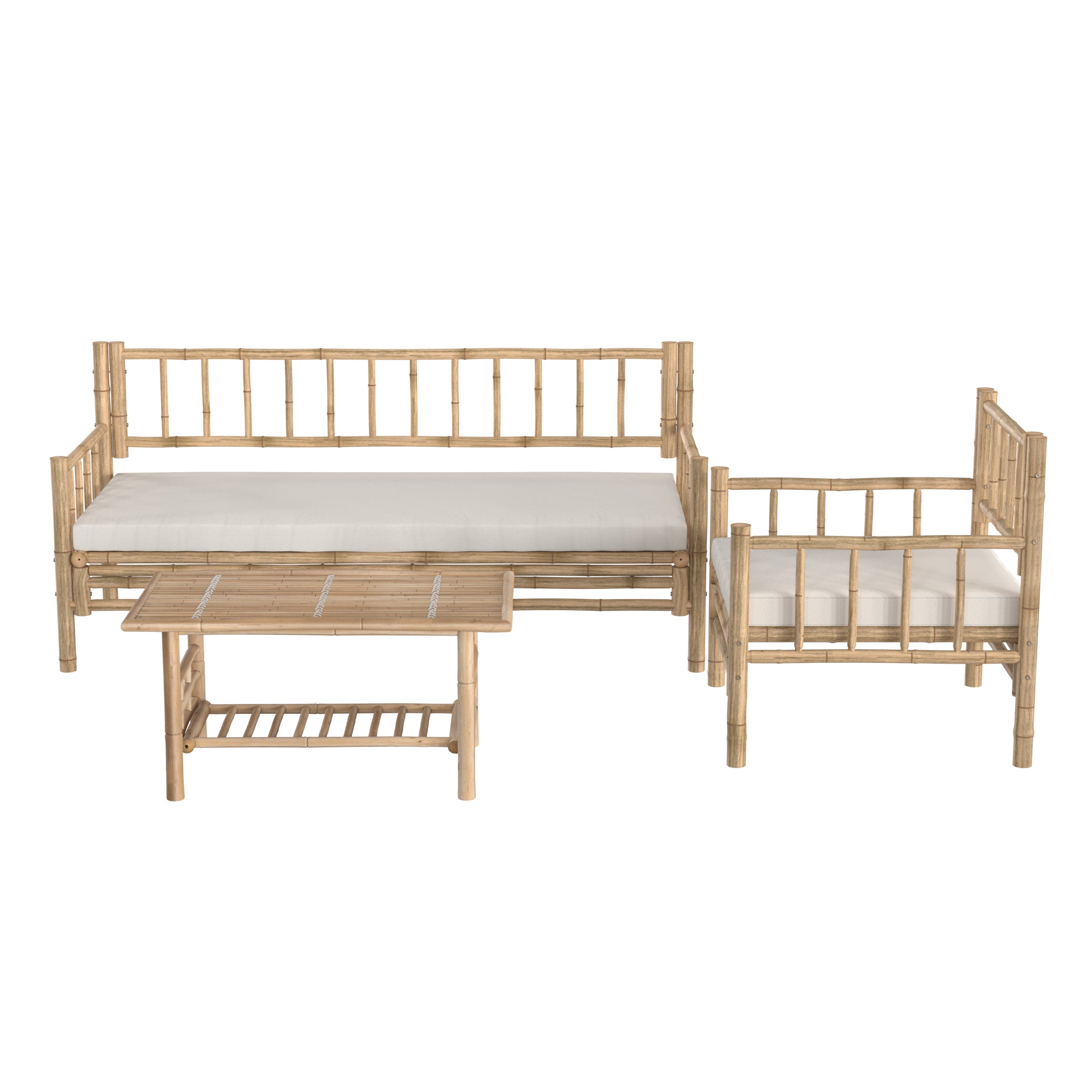 Salon de jardin Vadella 4 personnes en bambou