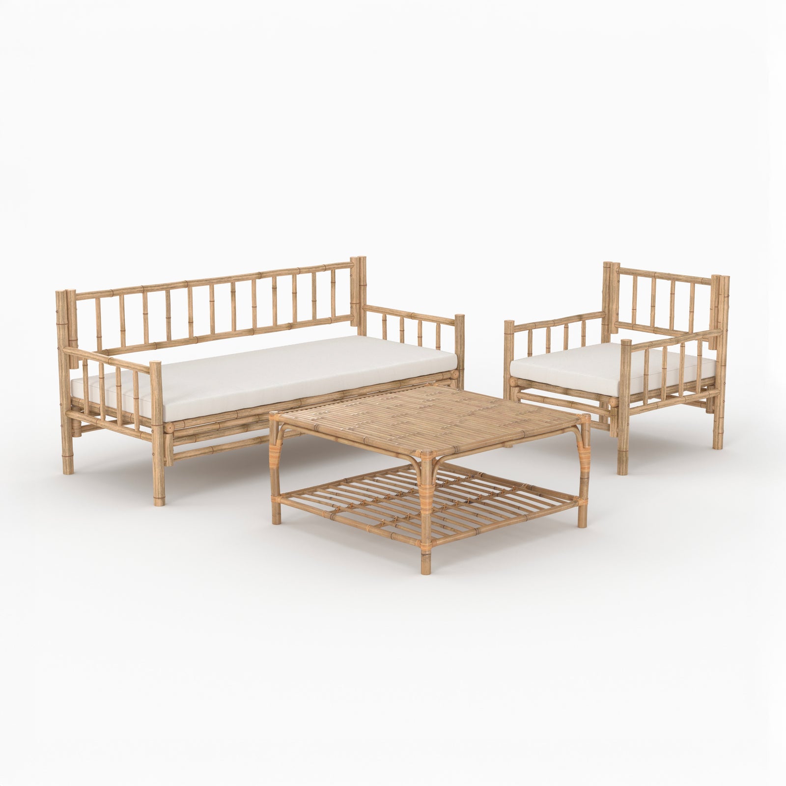 salon de jardin en bambou vadella canape d angle table basse fauteuil