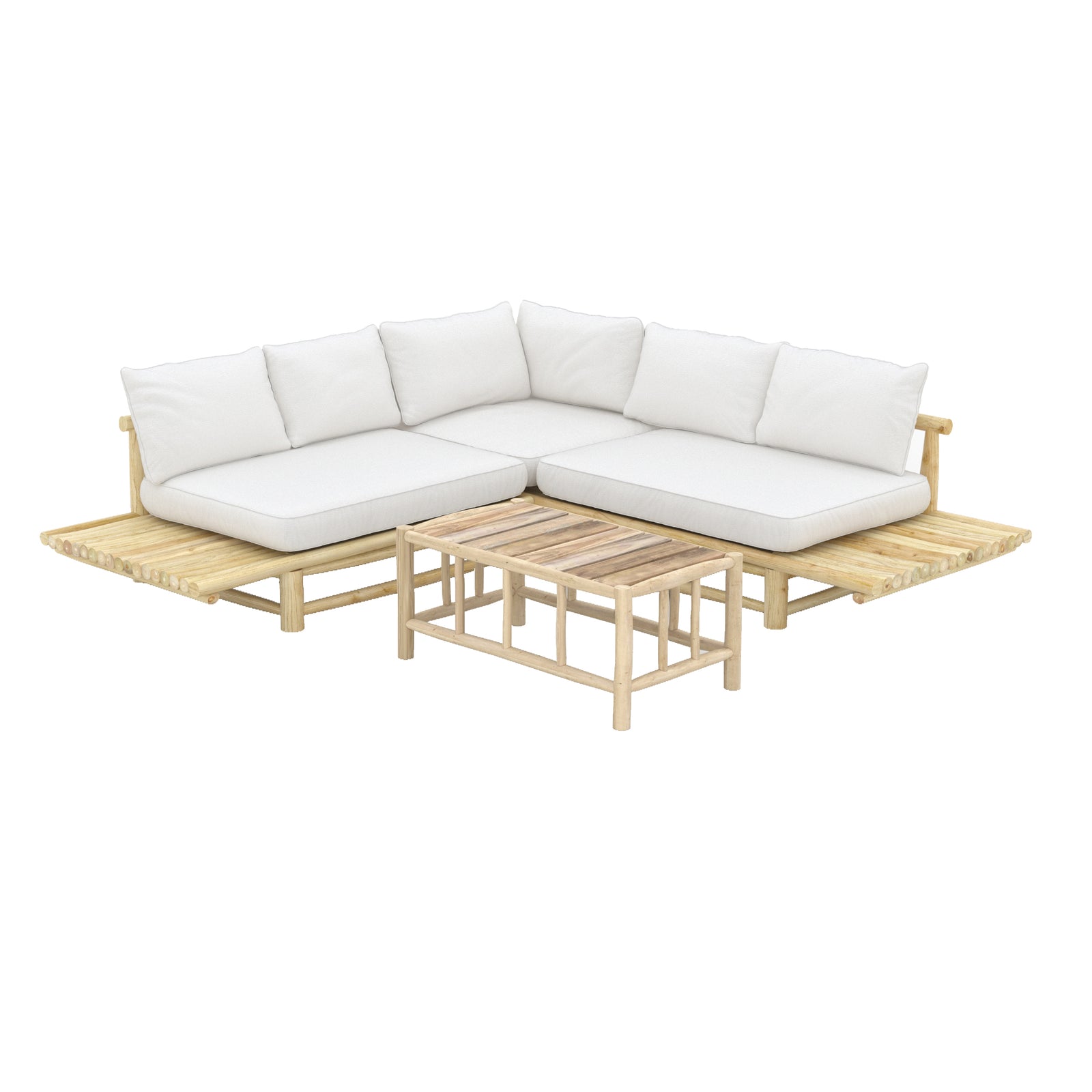 salon de jardin ily 4 personnes en bois de teck fond blanc